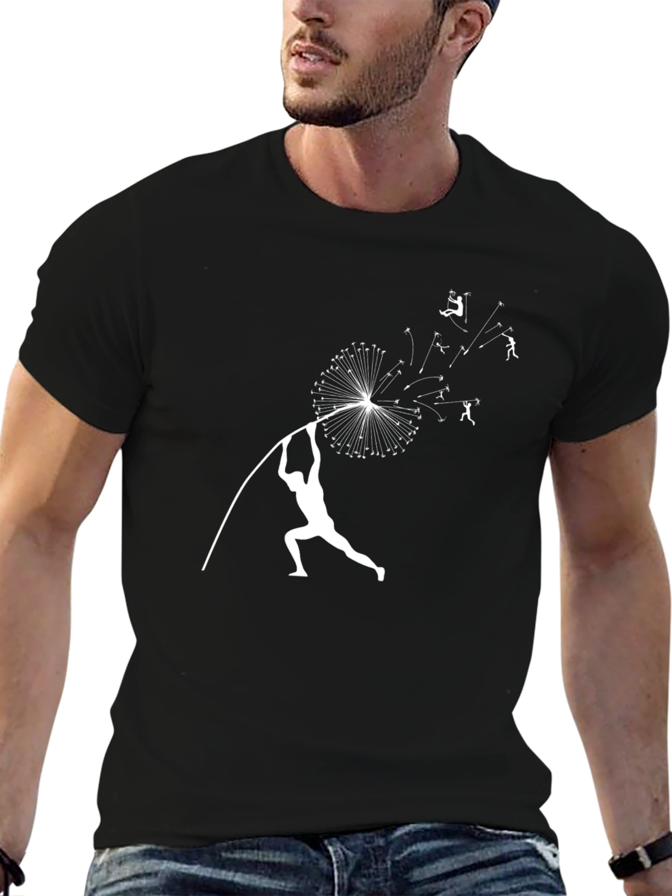 Dandelion Pole Vault Black T-Shirt