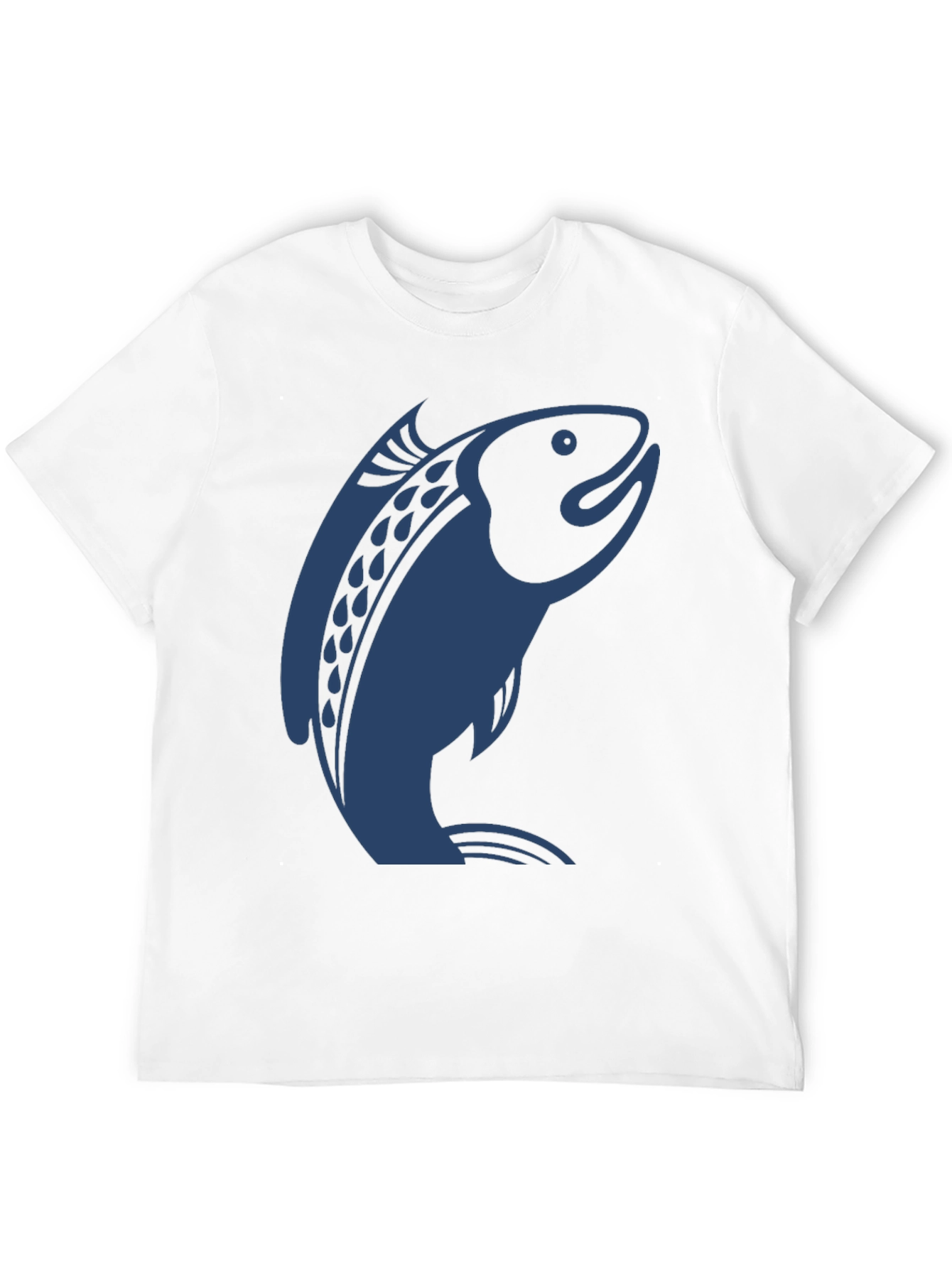 Salmon Graphic Print T-Shirt - Modern Style