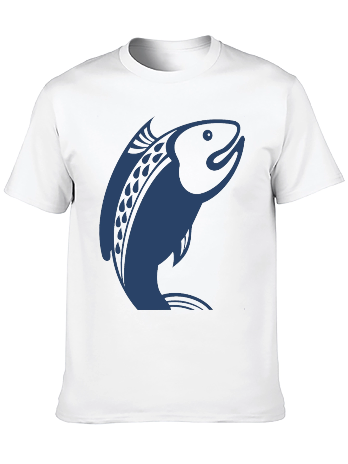 Salmon Graphic Print T-Shirt - Modern Style