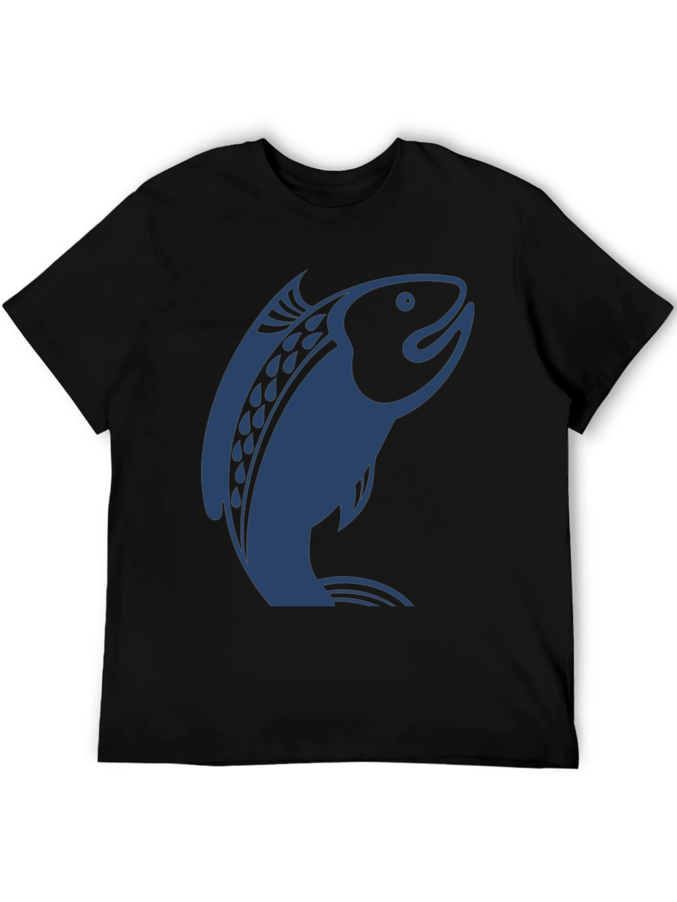 Salmon Graphic Print T-Shirt - Modern Style