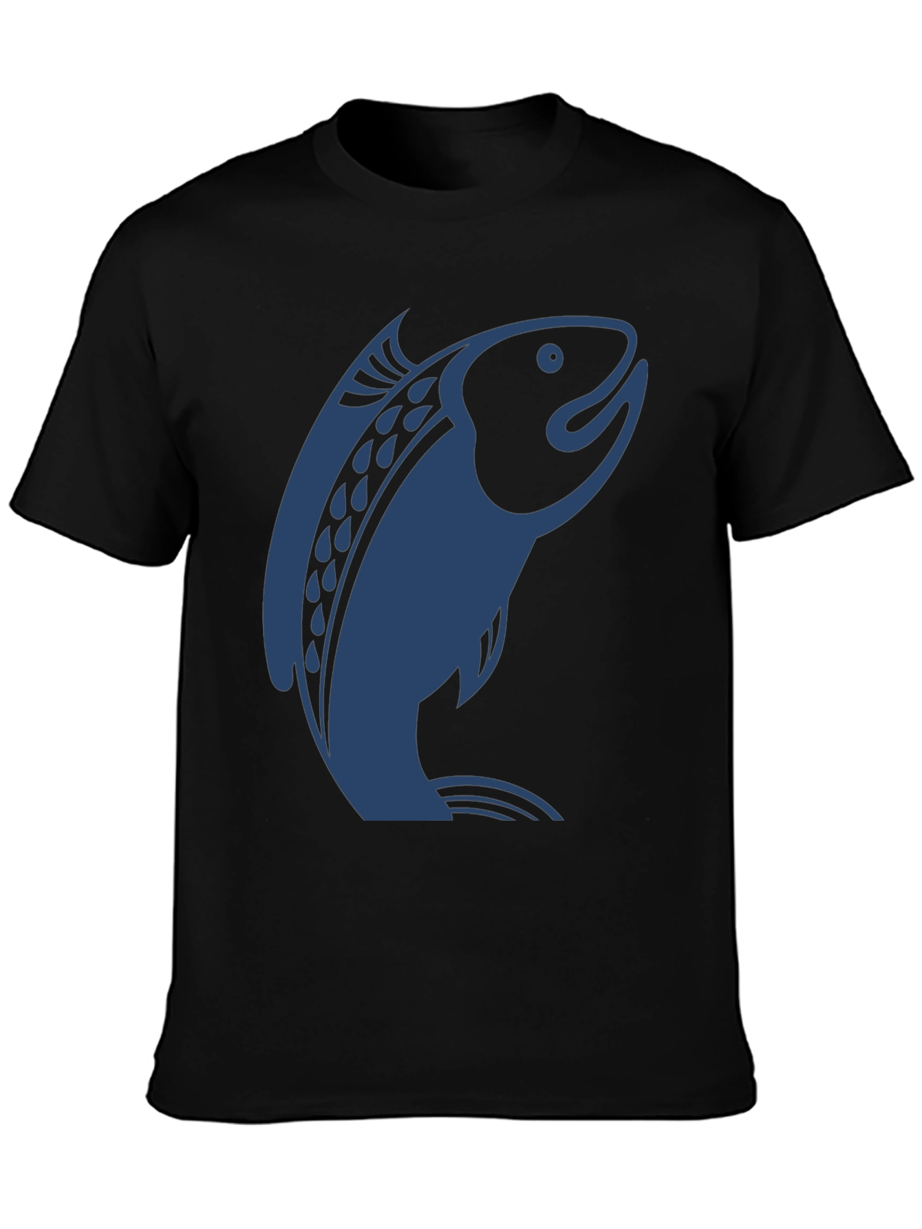 Salmon Graphic Print T-Shirt - Modern Style