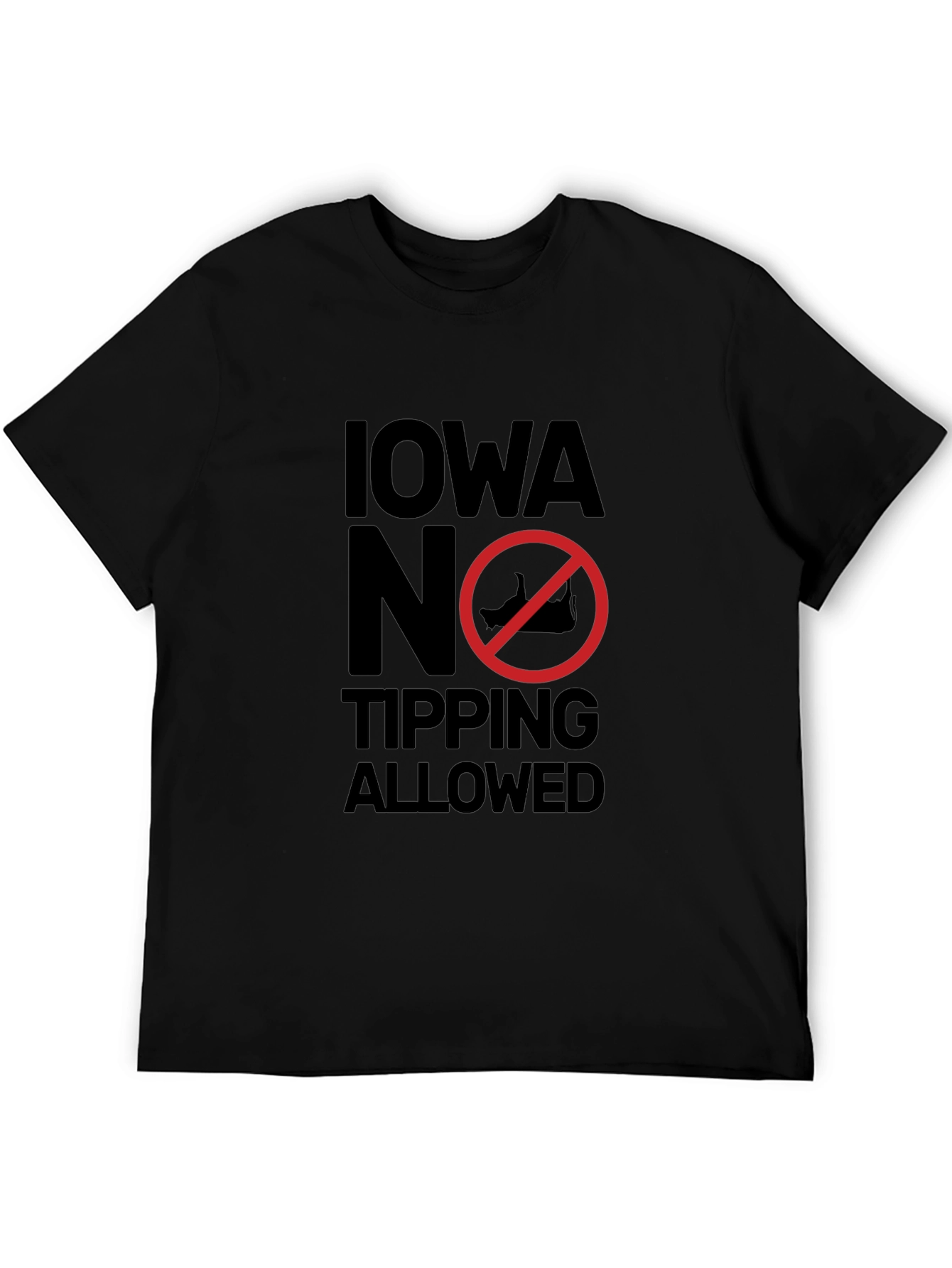 Iowa No Tipping Allowed Black Graphic Tee