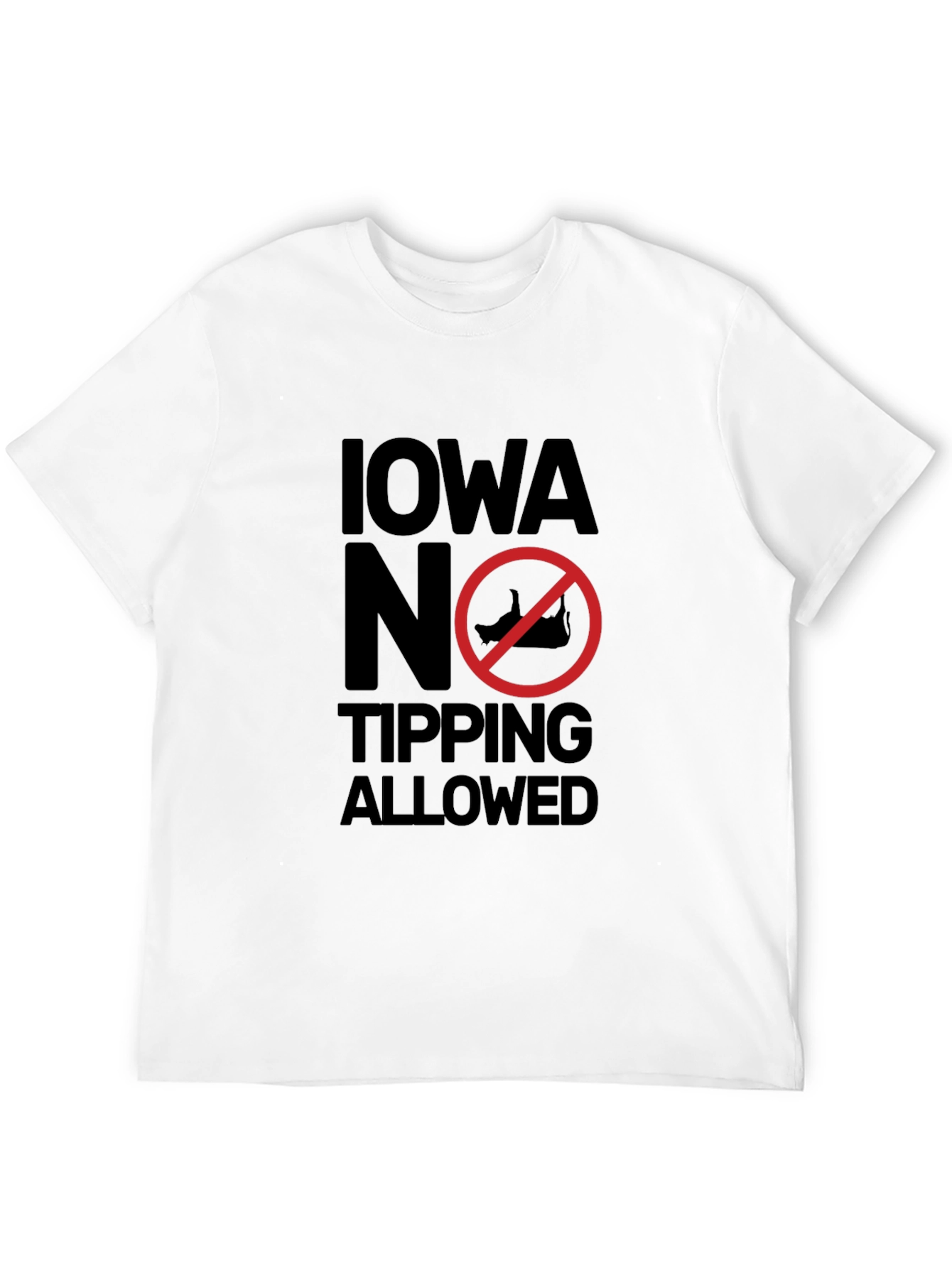 Iowa No Tipping Allowed Black Graphic Tee