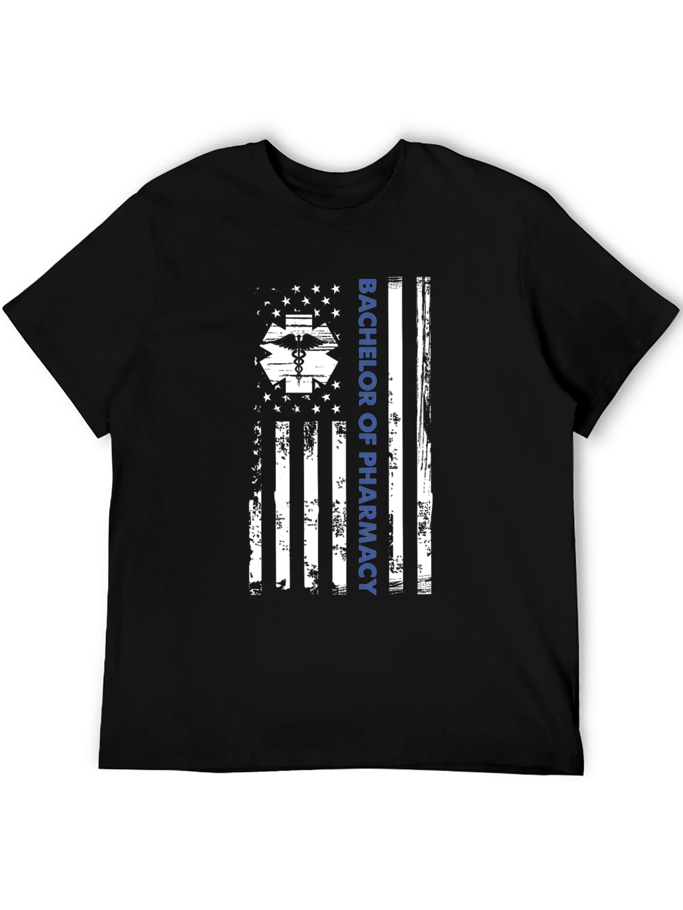 Bachelor of Pharmacy USA Flag Graphic T-Shirt