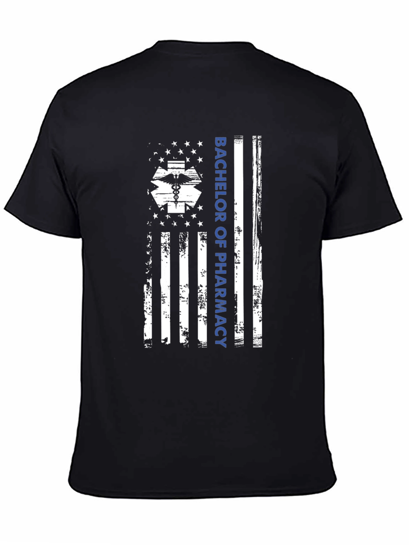 Bachelor of Pharmacy USA Flag Graphic T-Shirt
