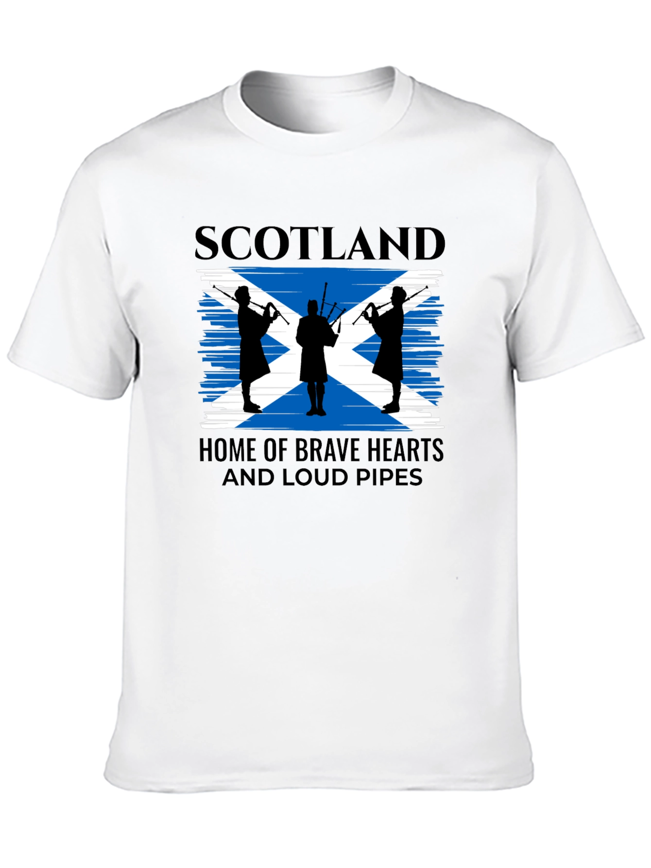 Scotland Flag Bagpipe Mens Graphic T-Shirt