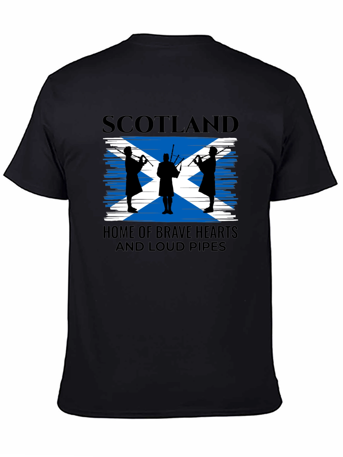 Scotland Flag Bagpipe Mens Graphic T-Shirt
