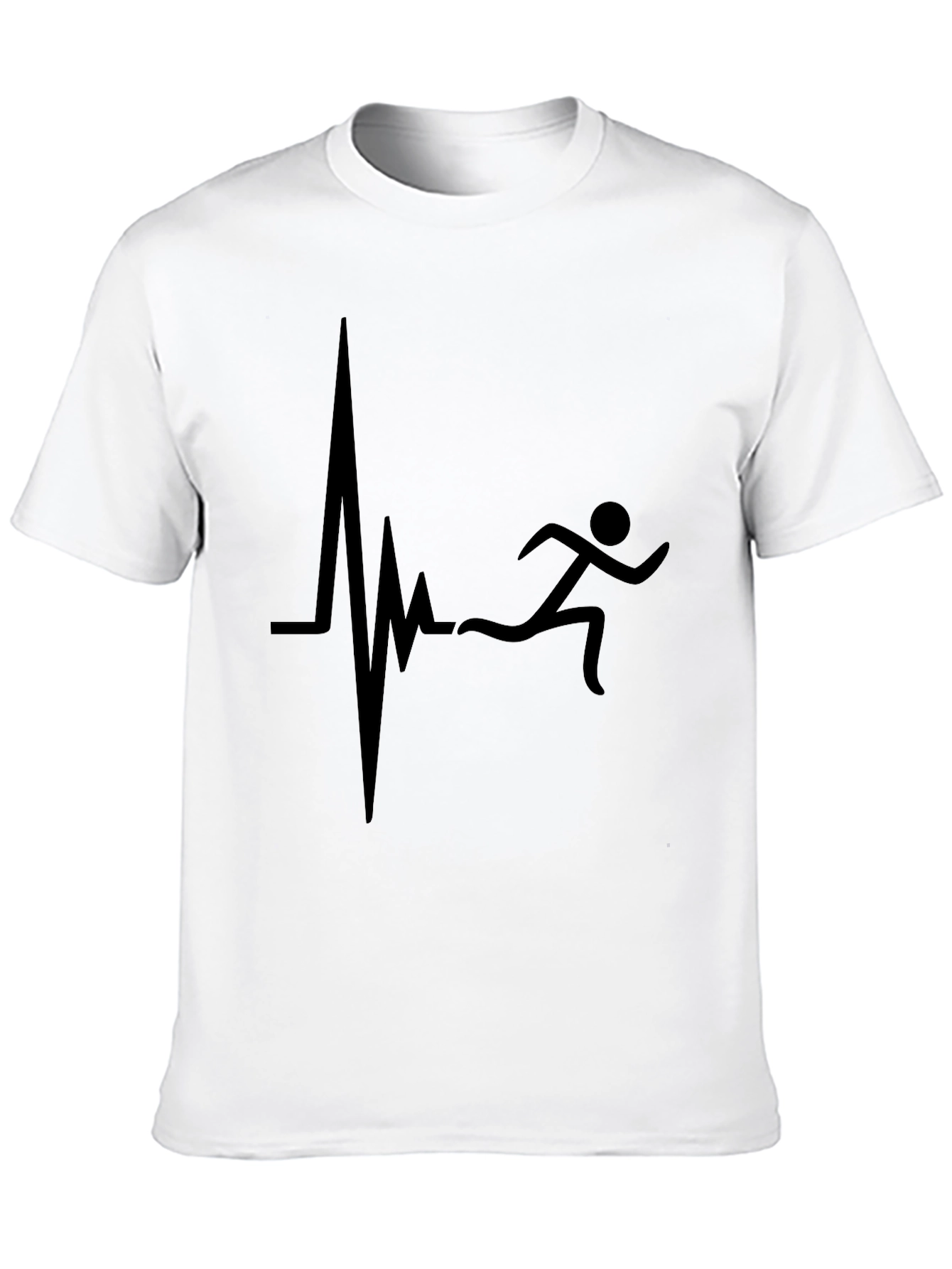 Runner Heartbeat Graphic Tee - Black Cotton T-Shirt
