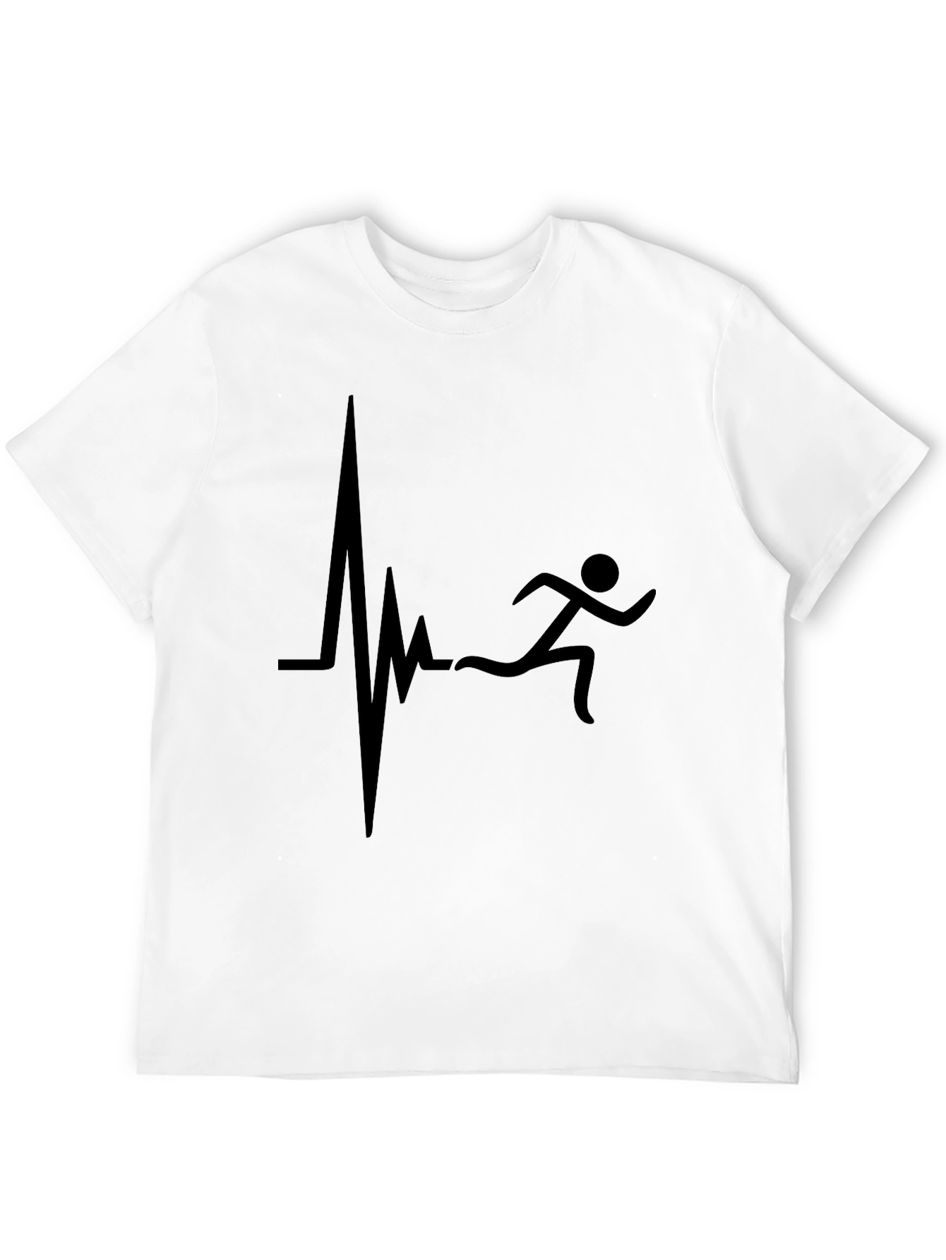 Runner Heartbeat Graphic Tee - Black Cotton T-Shirt