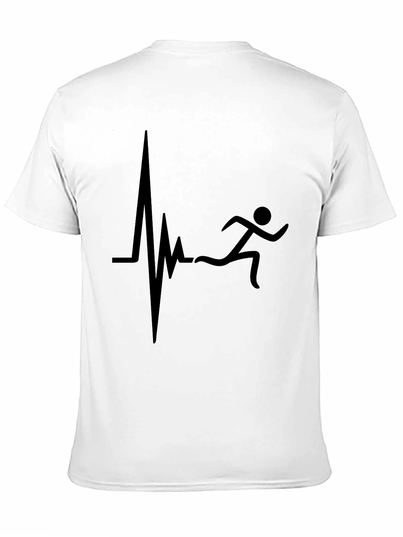 Runner Heartbeat Graphic Tee - Black Cotton T-Shirt