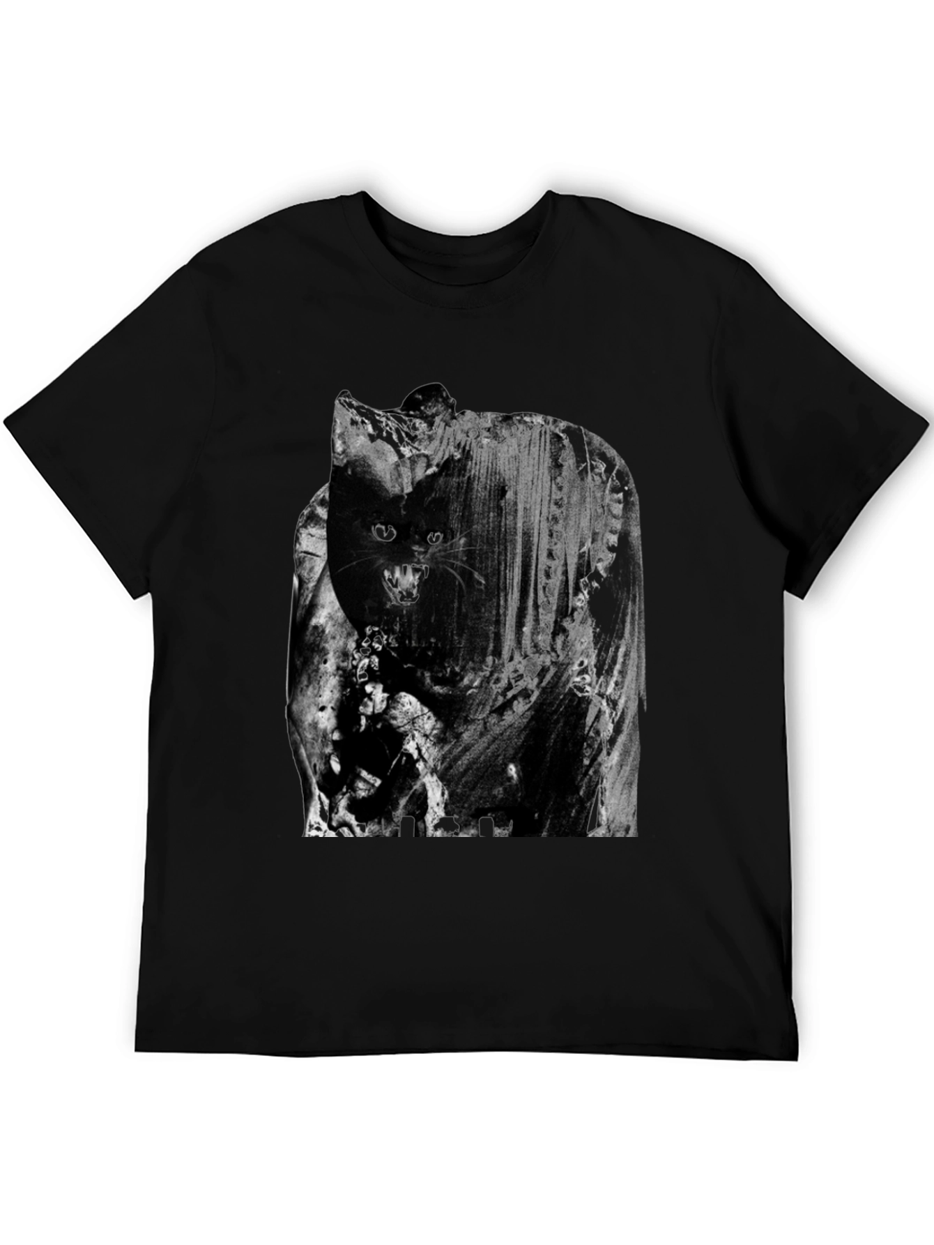 Mens Black Cat Graphic Tee