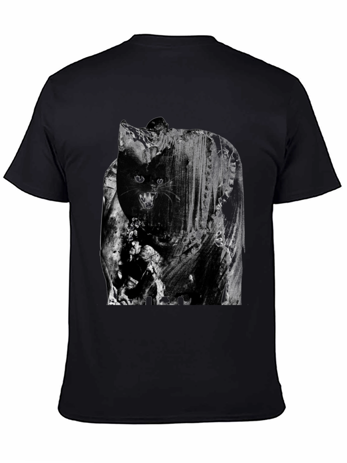 Mens Black Cat Graphic Tee