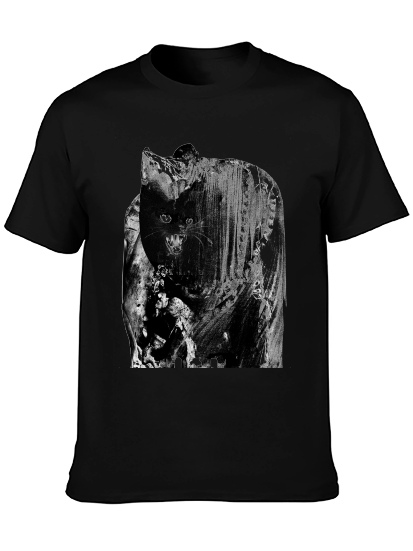 Mens Black Cat Graphic Tee