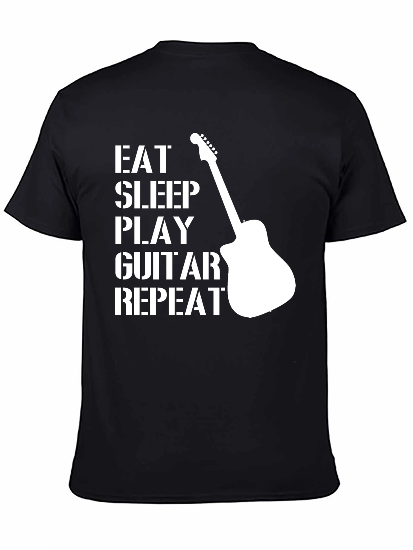 Eat Sleep Play Guitar Repeat Black T-Shirt