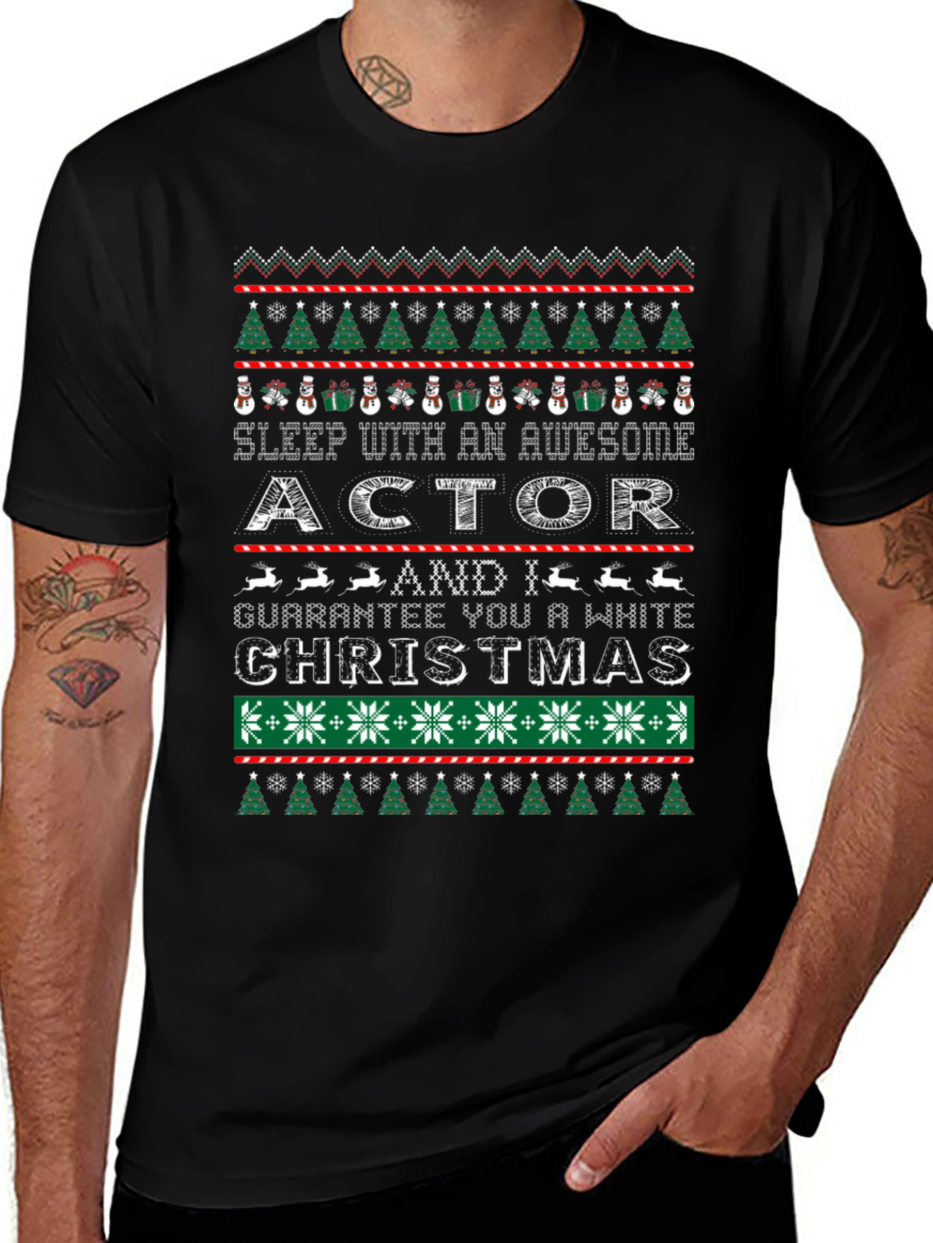 Awesome Actor White Christmas Ugly Sweater T-Shirt