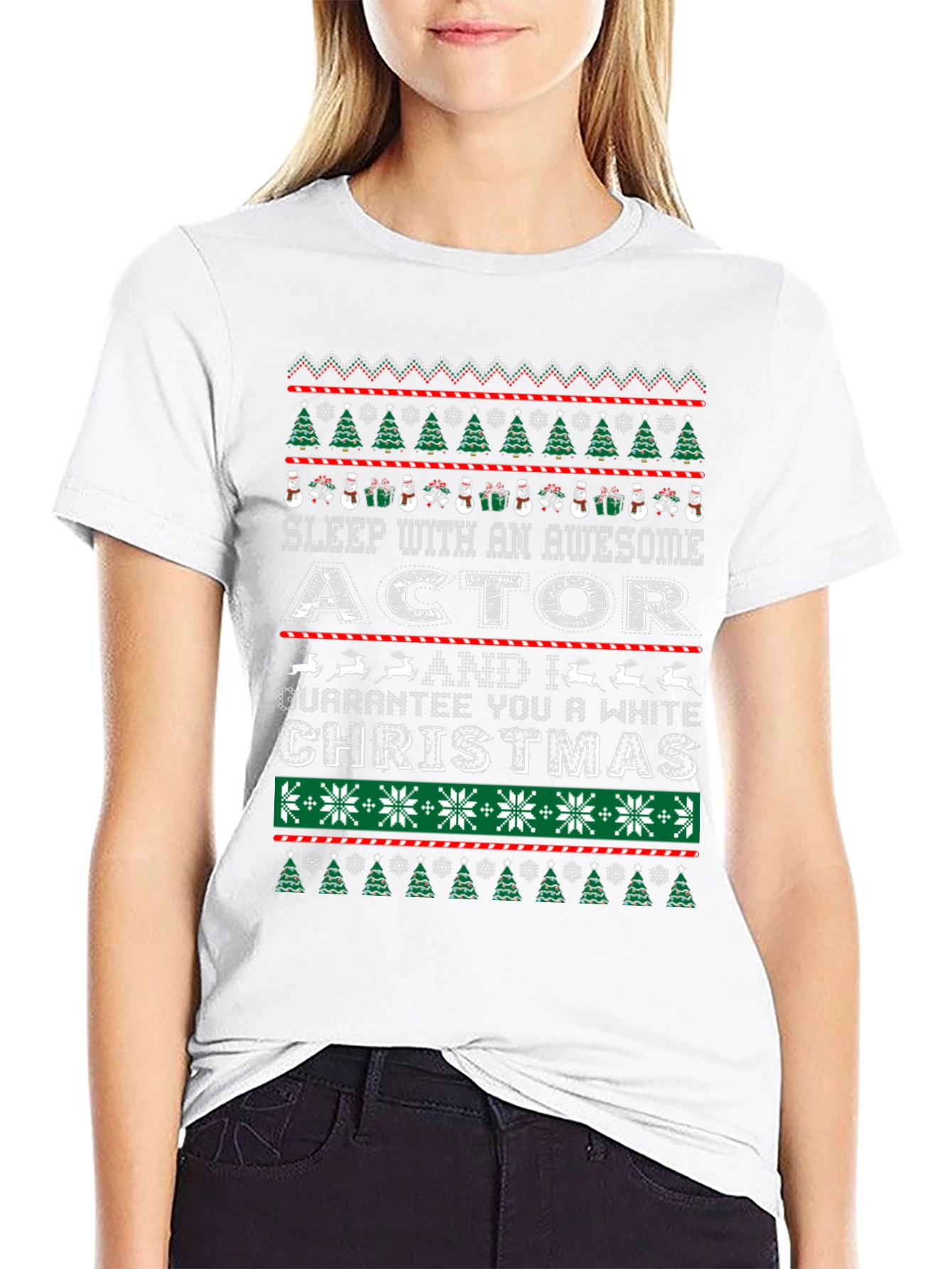 Awesome Actor White Christmas Ugly Sweater T-Shirt