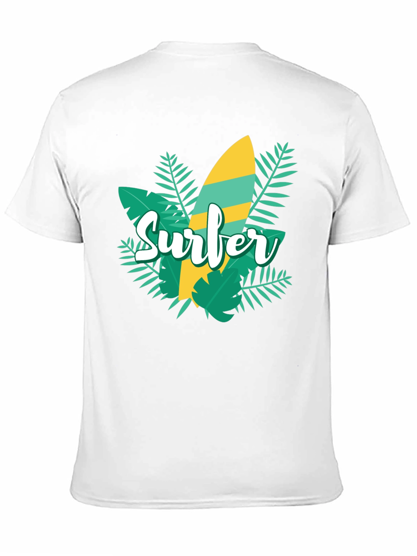 Surfer Graphic Tee - Tropical Surfboard Design