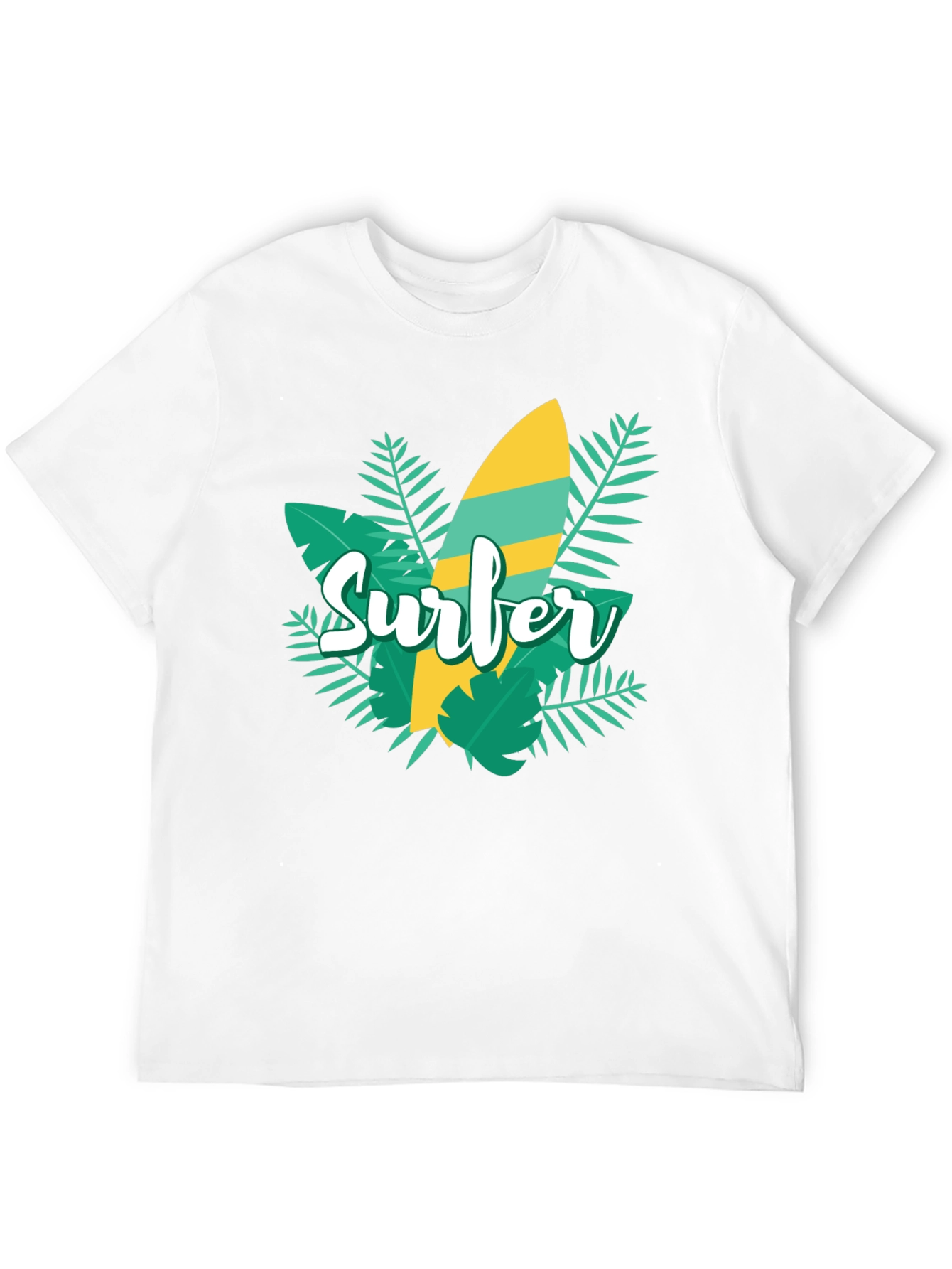 Surfer Graphic Tee - Tropical Surfboard Design