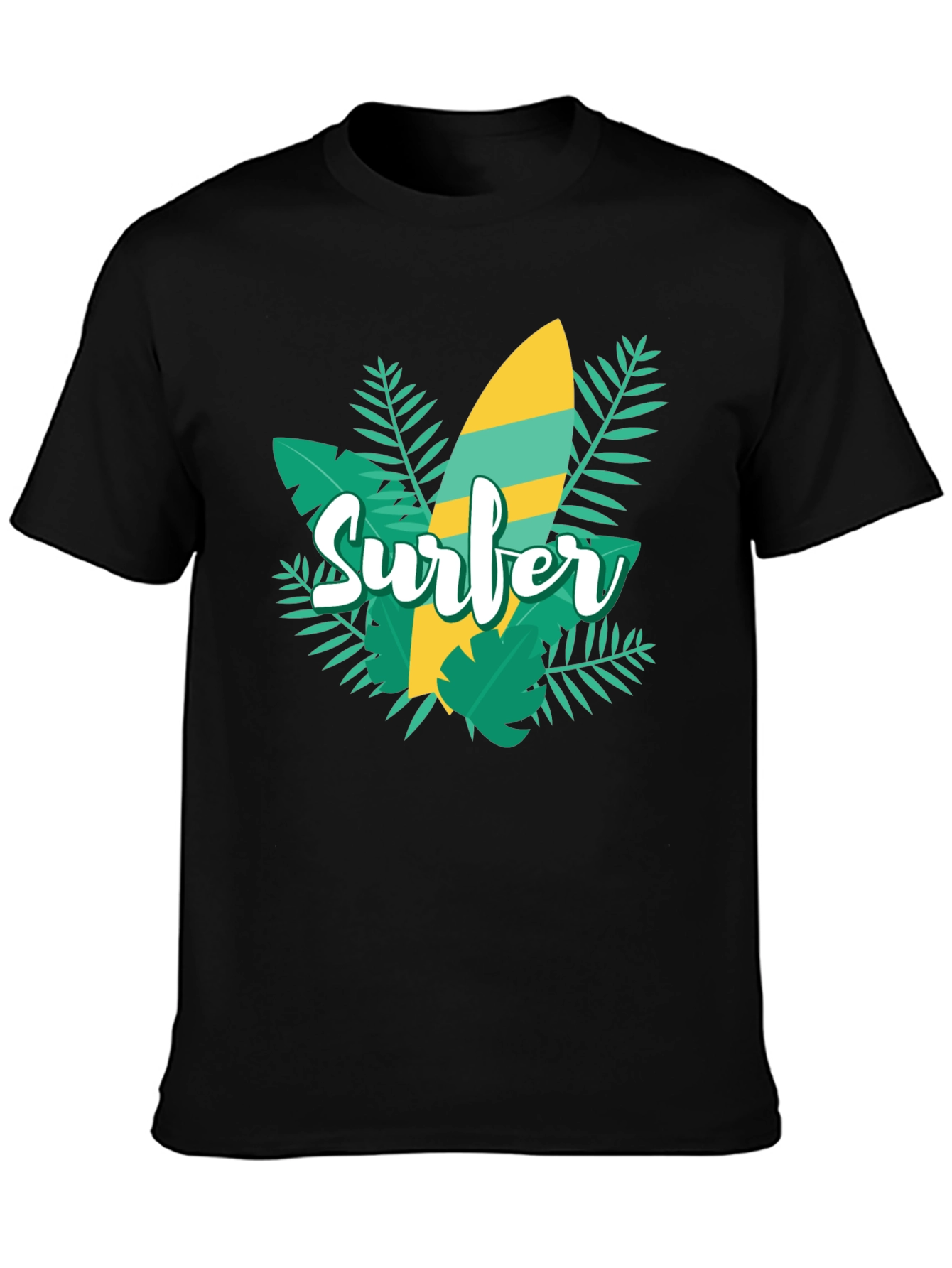 Surfer Graphic Tee - Tropical Surfboard Design