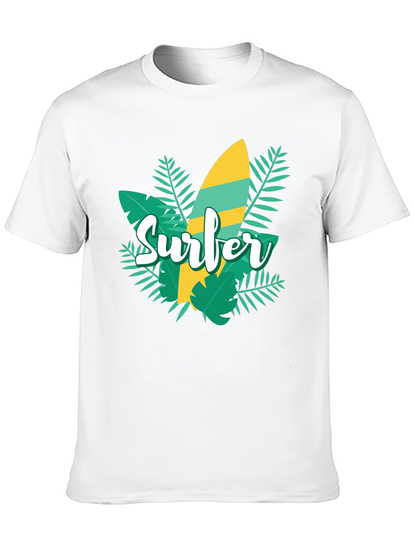 Surfer Graphic Tee - Tropical Surfboard Design