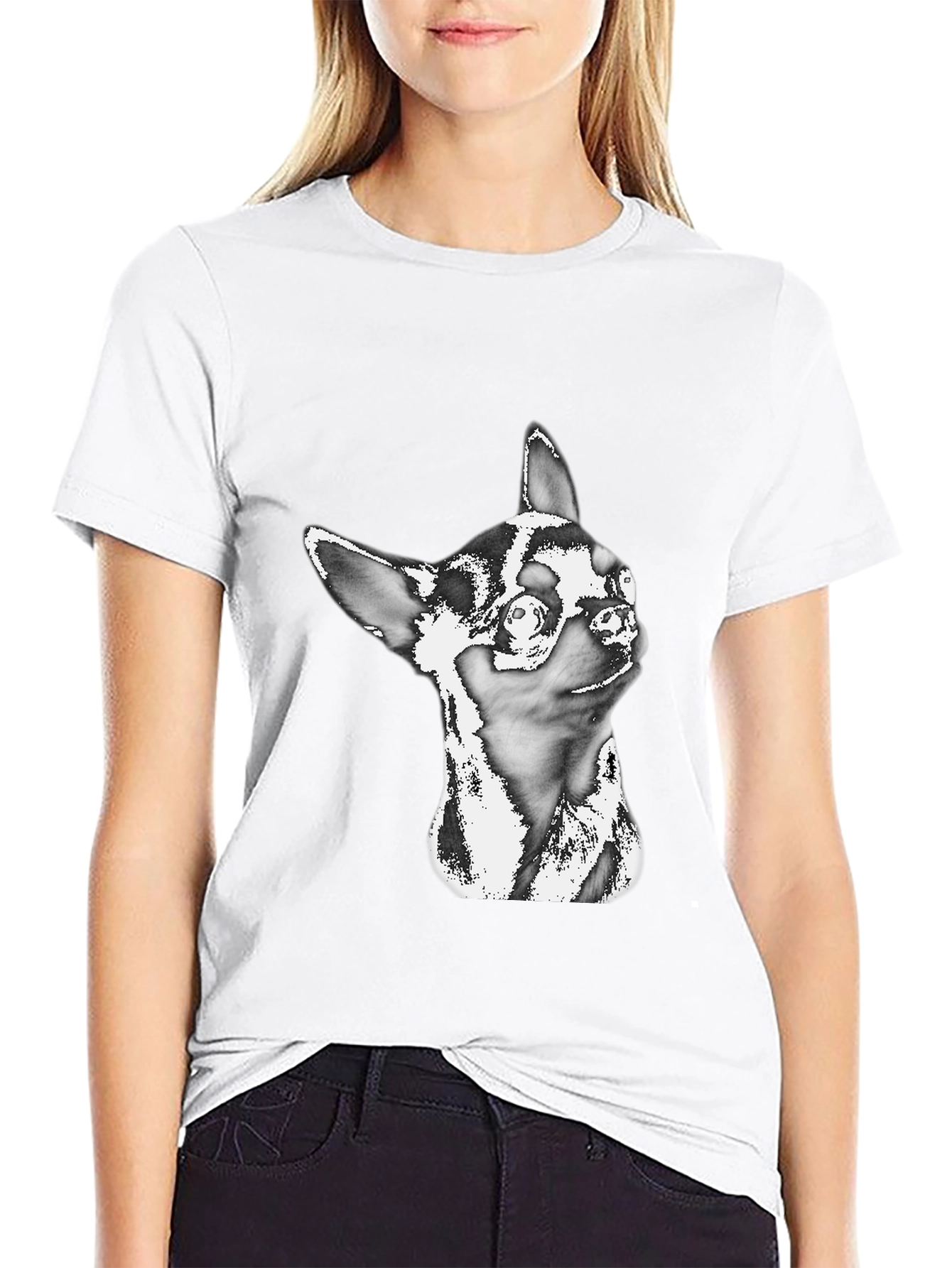 Chihuahua Graphic Black T-Shirt