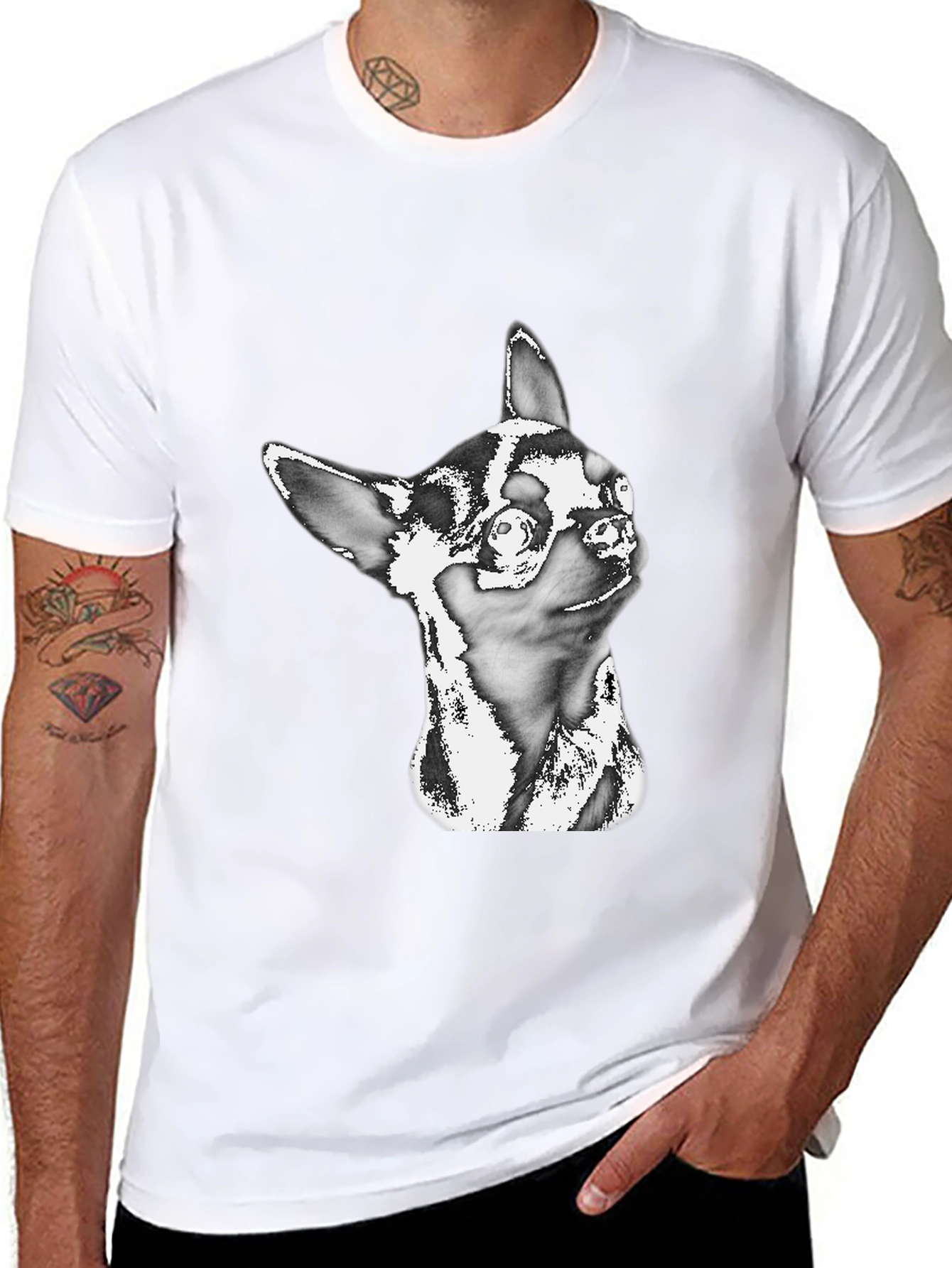 Chihuahua Graphic Black T-Shirt