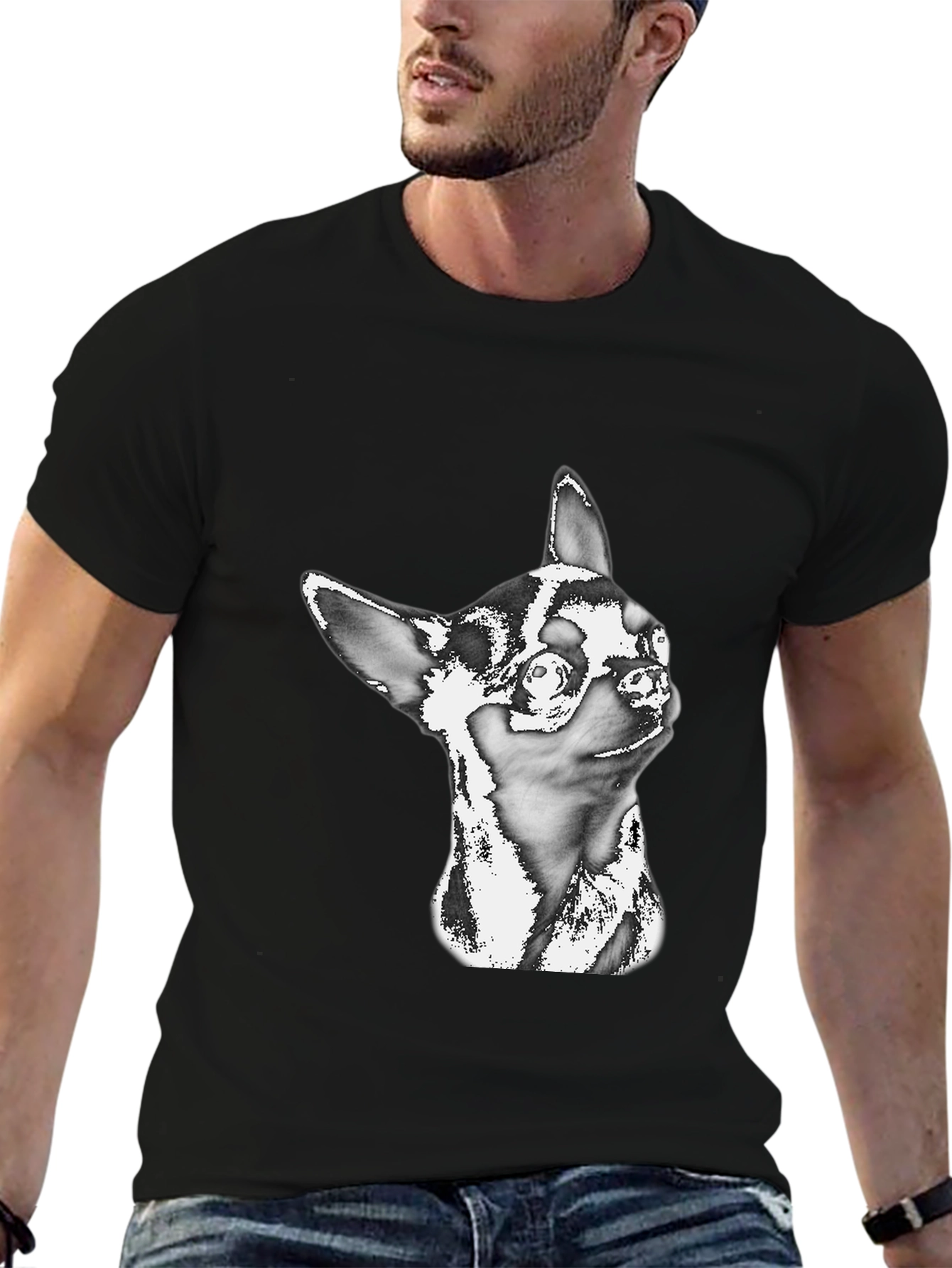 Chihuahua Graphic Black T-Shirt