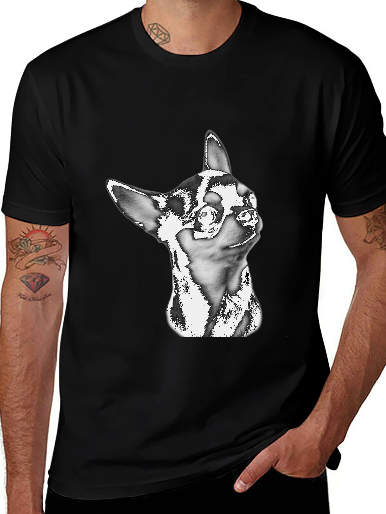 Chihuahua Graphic Black T-Shirt