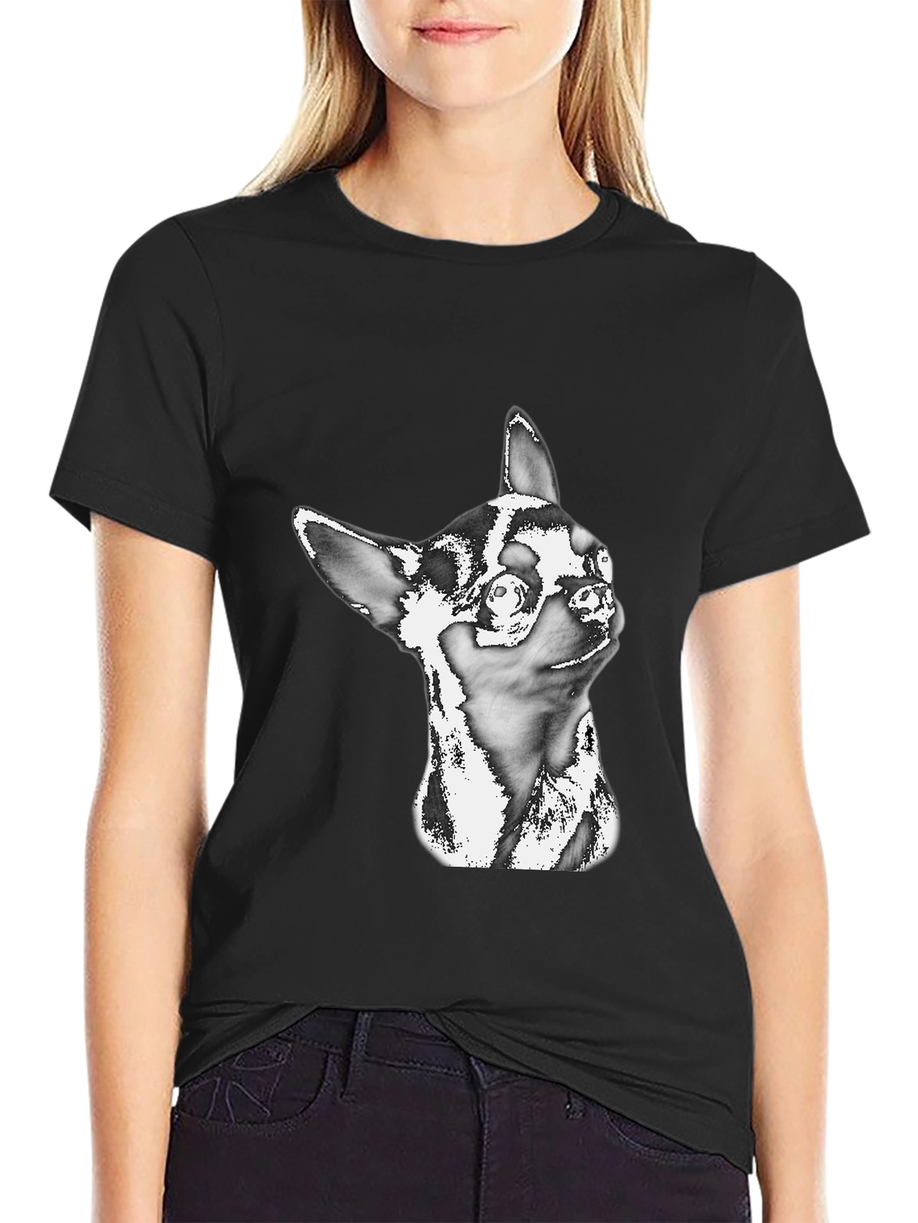 Chihuahua Graphic Black T-Shirt