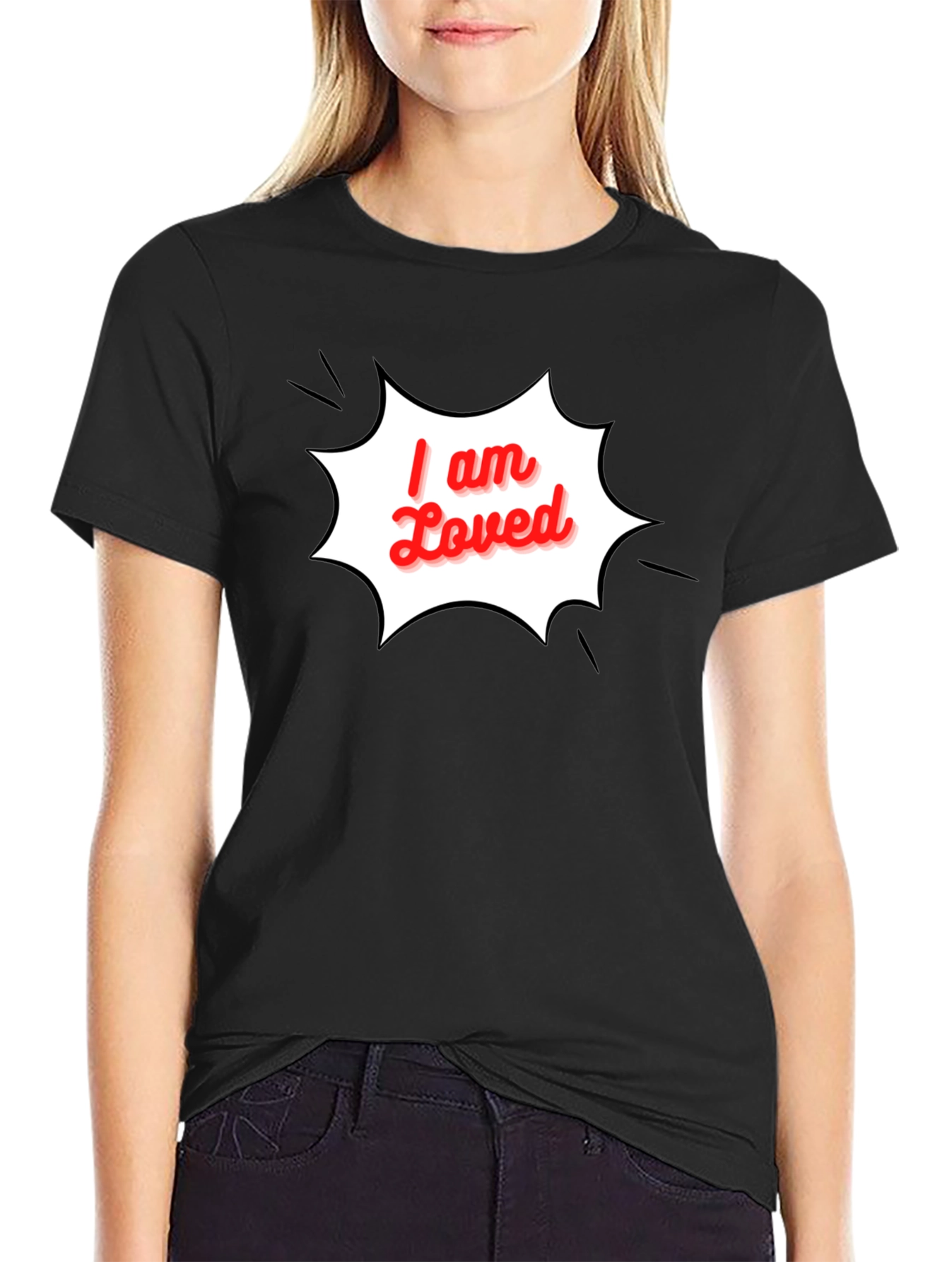 I am Loved T-Shirt - Stylish Black Graphic Tee
