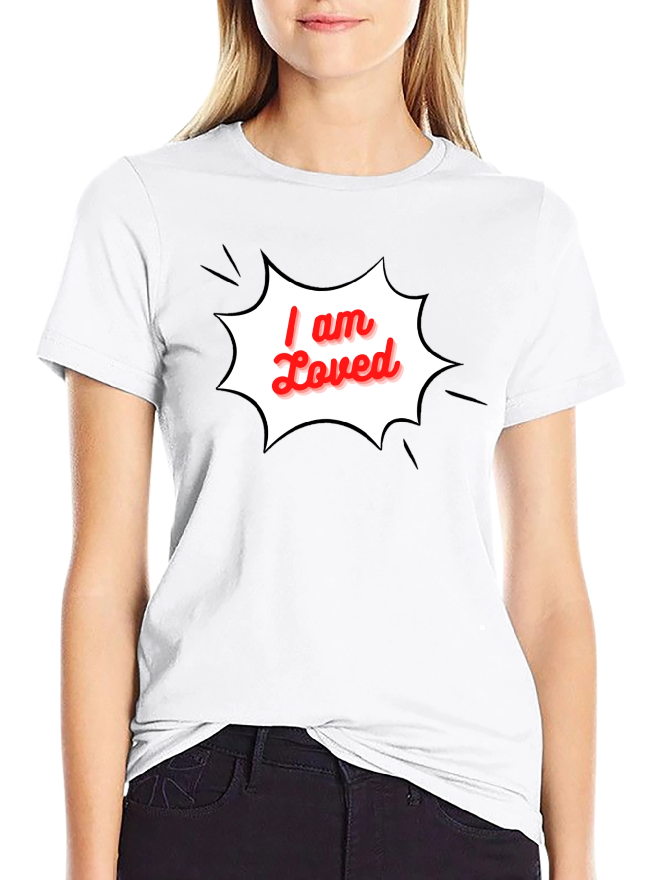 I am Loved T-Shirt - Stylish Black Graphic Tee