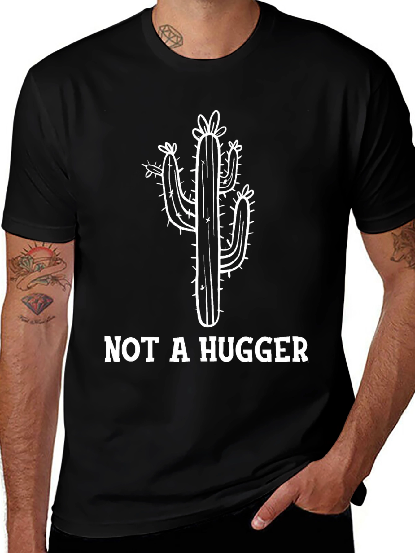 Not A Hugger Cactus Graphic Tee