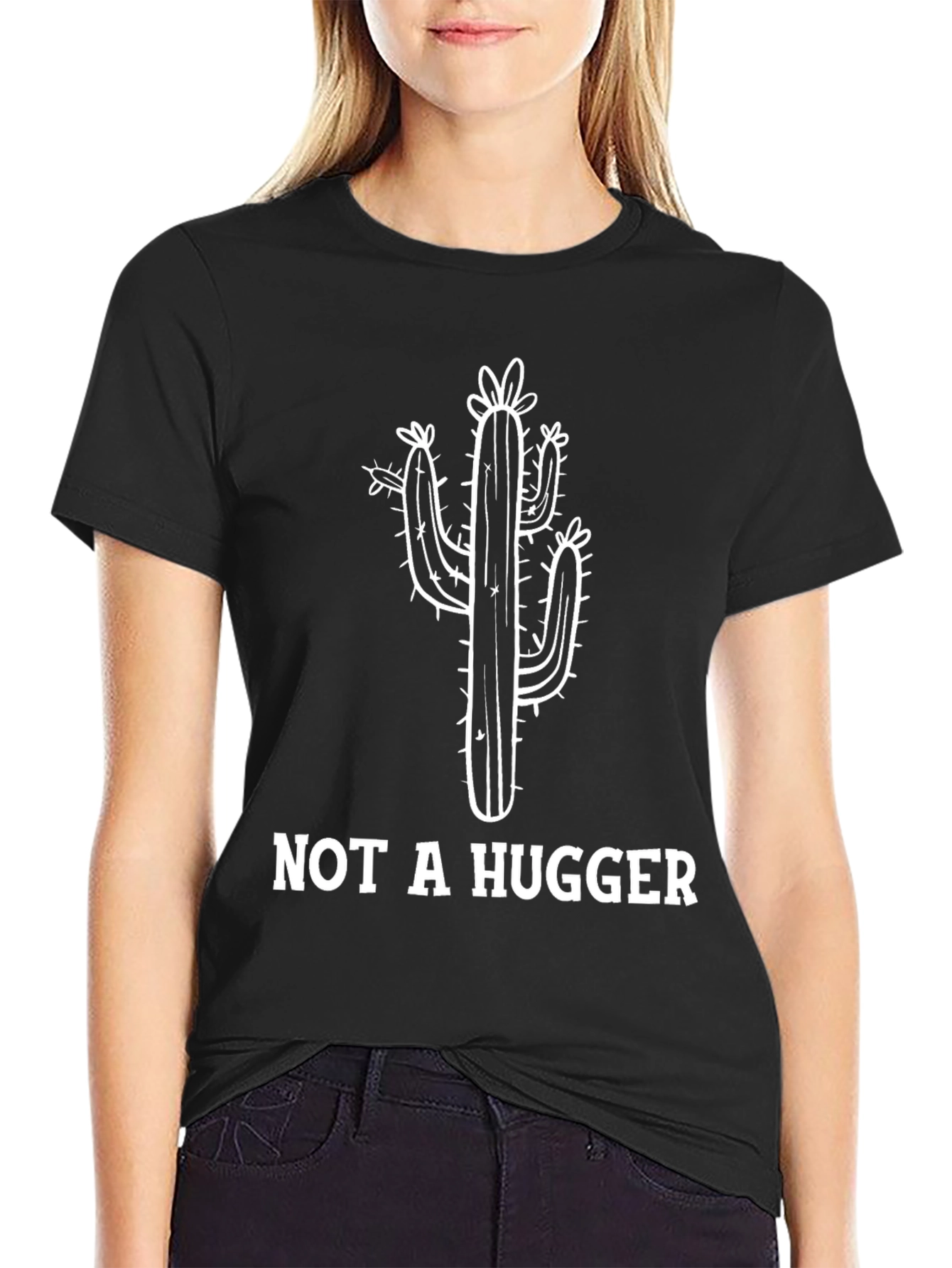 Not A Hugger Cactus Graphic Tee