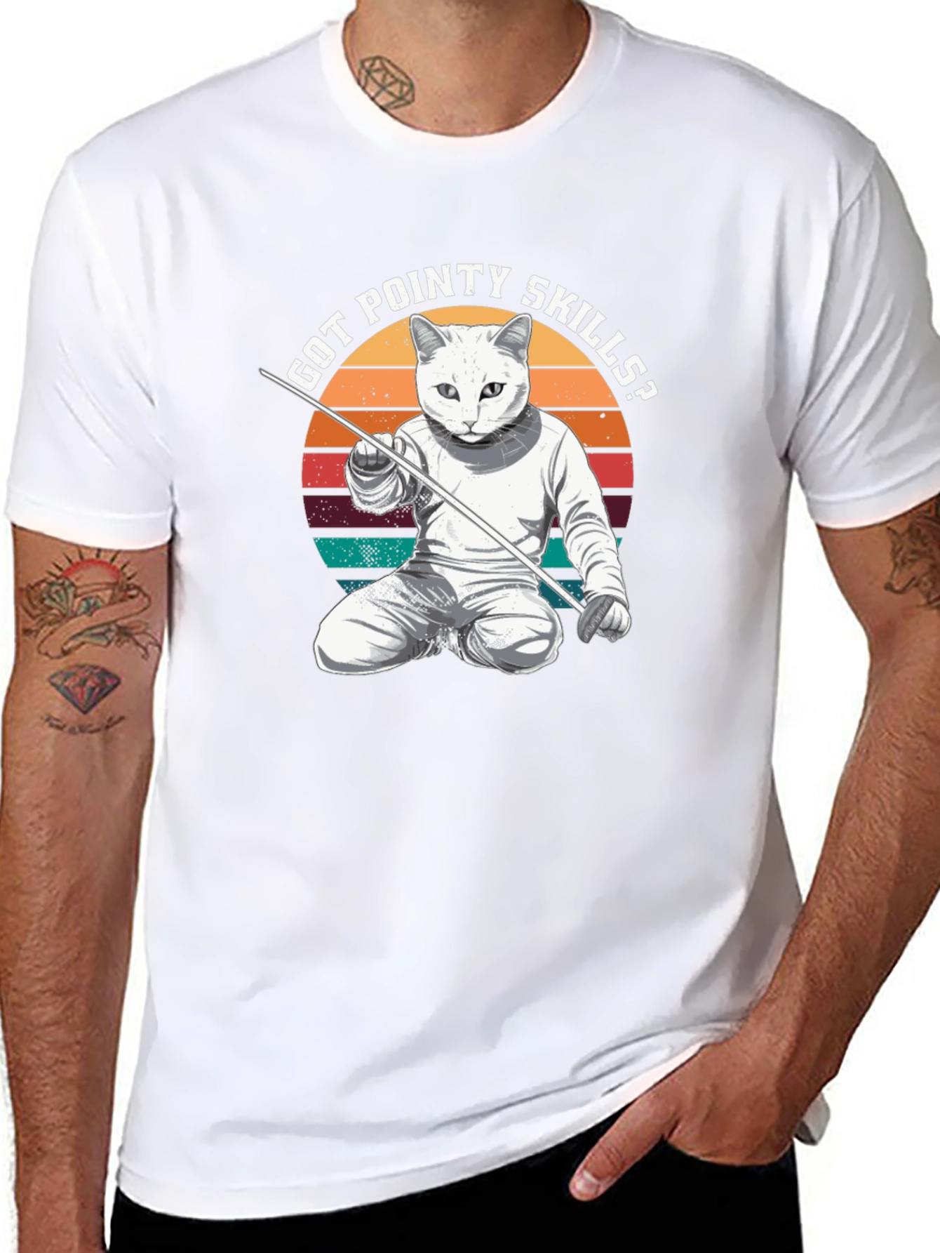 Got Pointy Skills? Fencing Cat T-Shirt