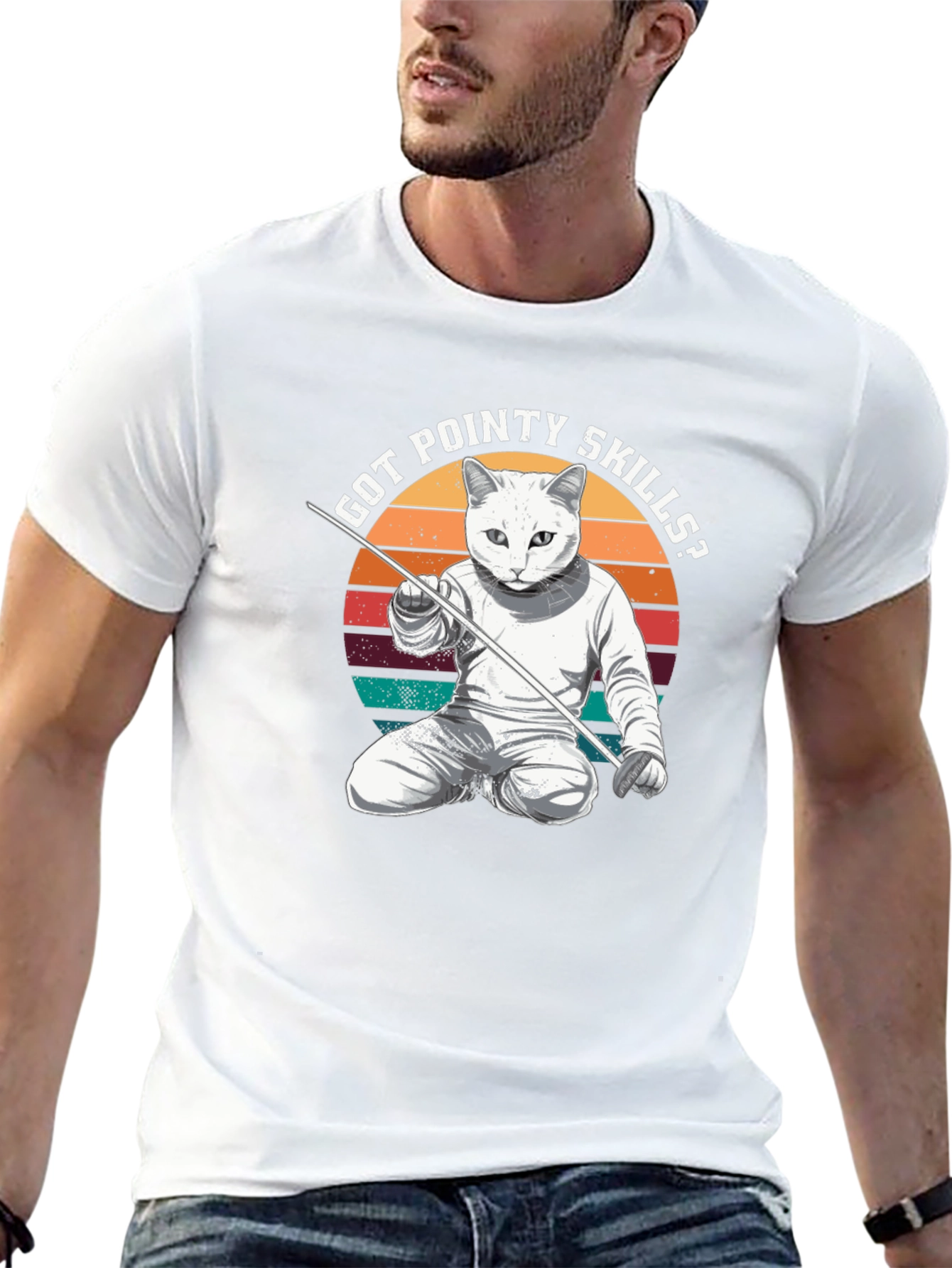 Got Pointy Skills? Fencing Cat T-Shirt