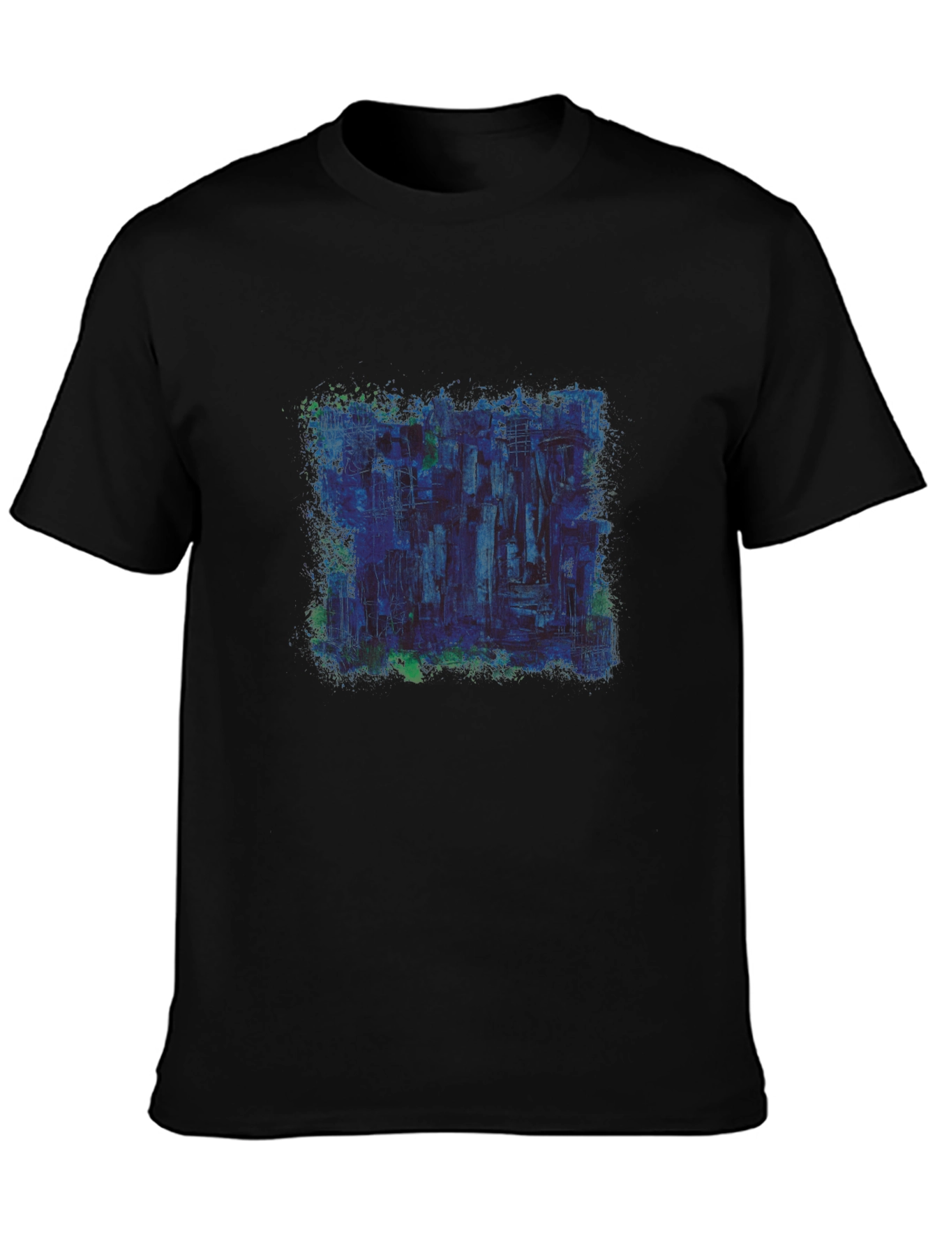 Abstract Art Graphic Print Black Tee
