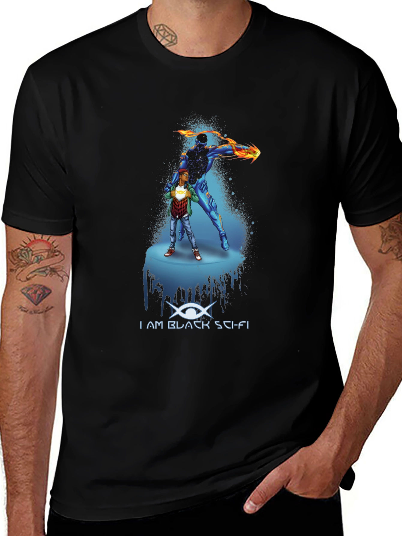 I AM BLACK SCI-FI Graphic T-Shirt