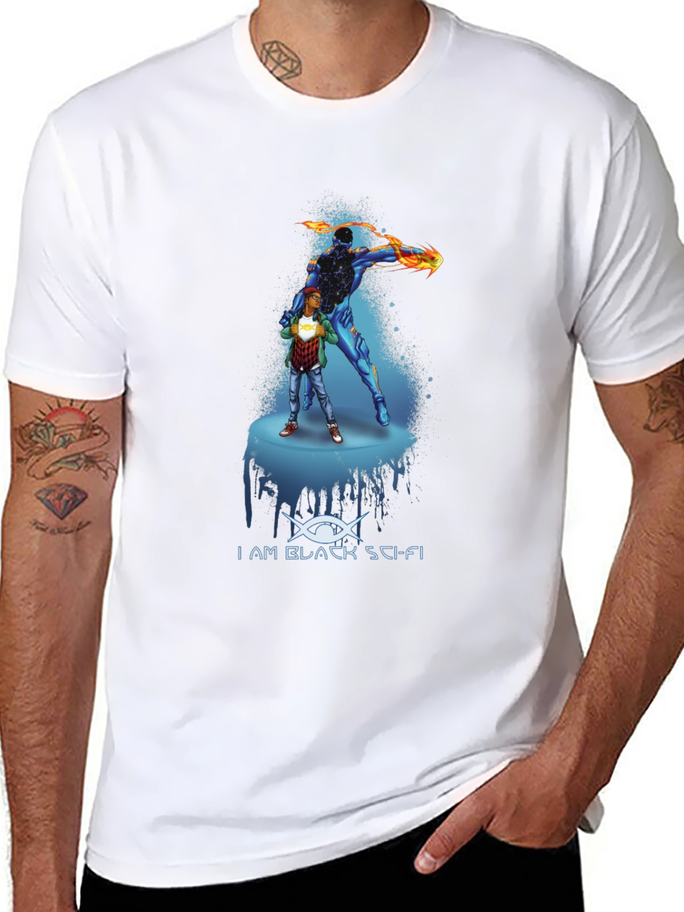 I AM BLACK SCI-FI Graphic T-Shirt