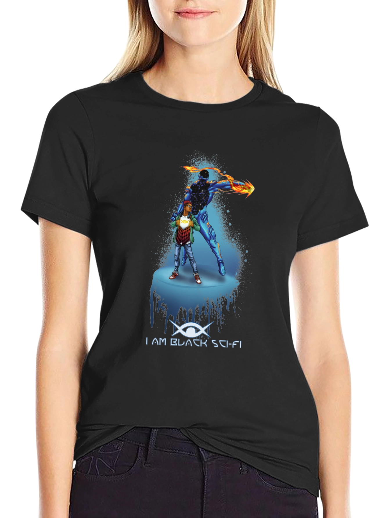 I AM BLACK SCI-FI Graphic T-Shirt