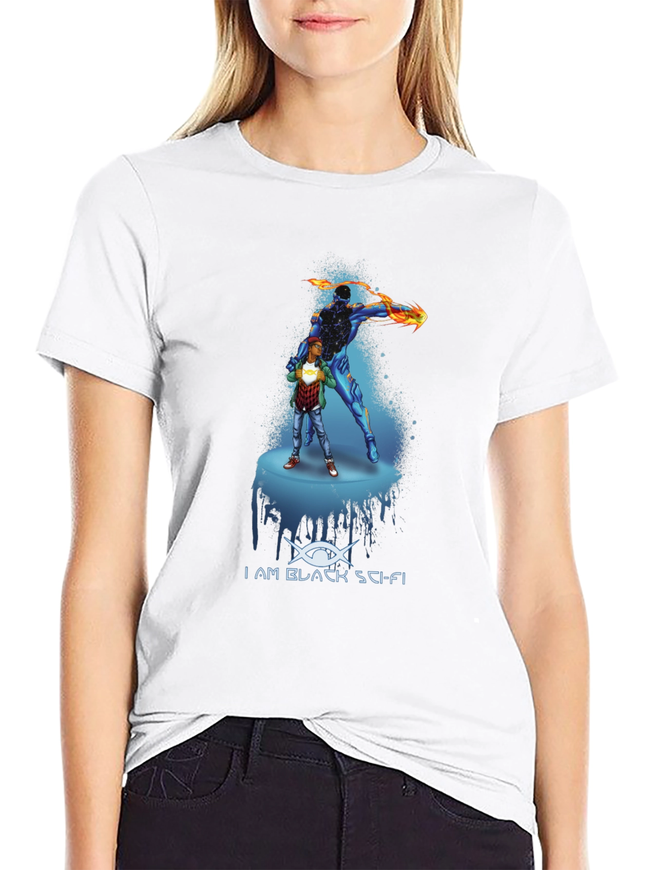 I AM BLACK SCI-FI Graphic T-Shirt