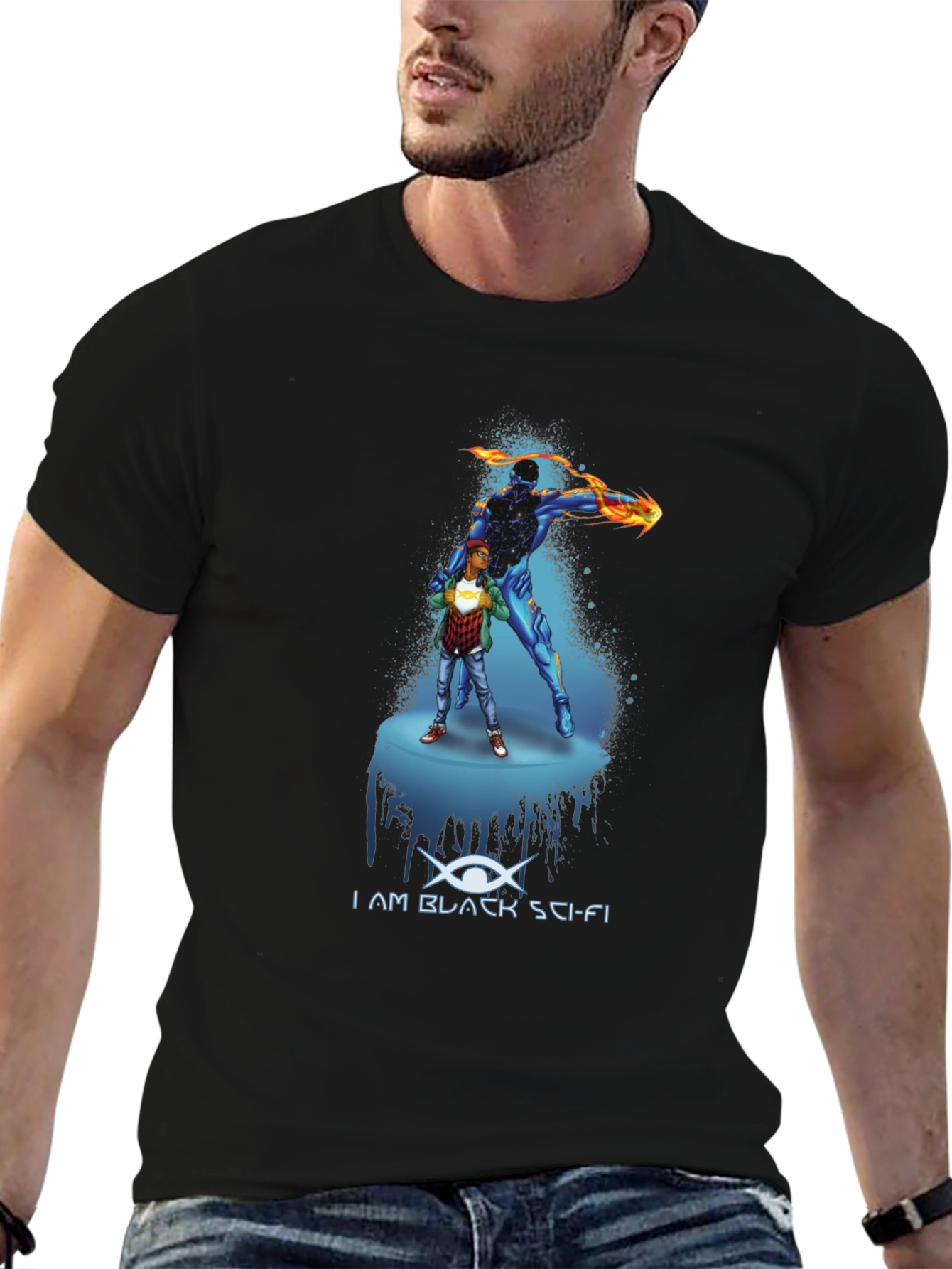 I AM BLACK SCI-FI Graphic T-Shirt