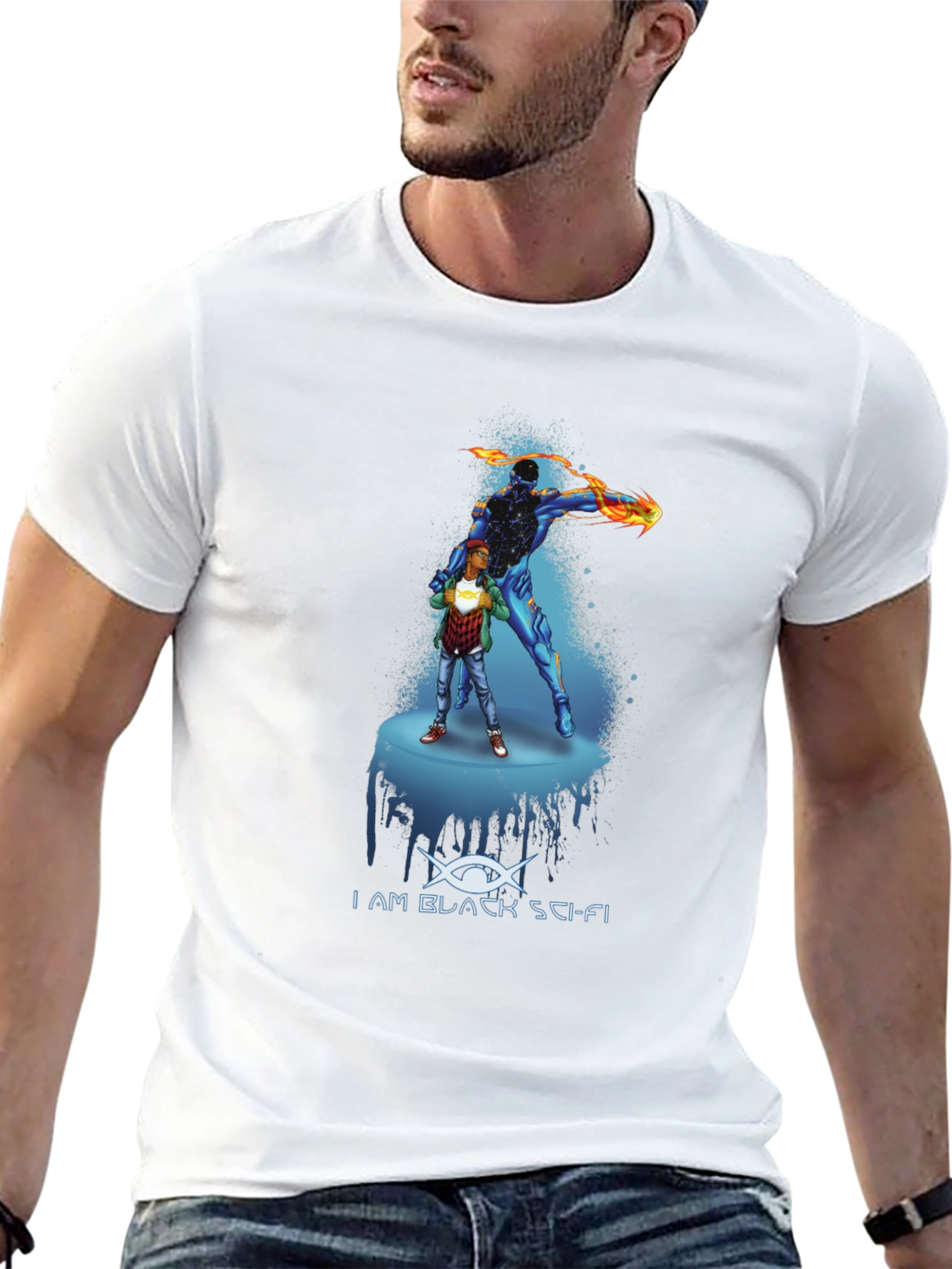 I AM BLACK SCI-FI Graphic T-Shirt