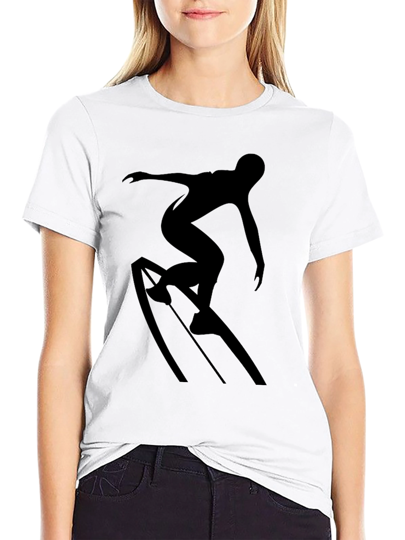 Surfer Silhouette Graphic Tee - Black T-Shirt