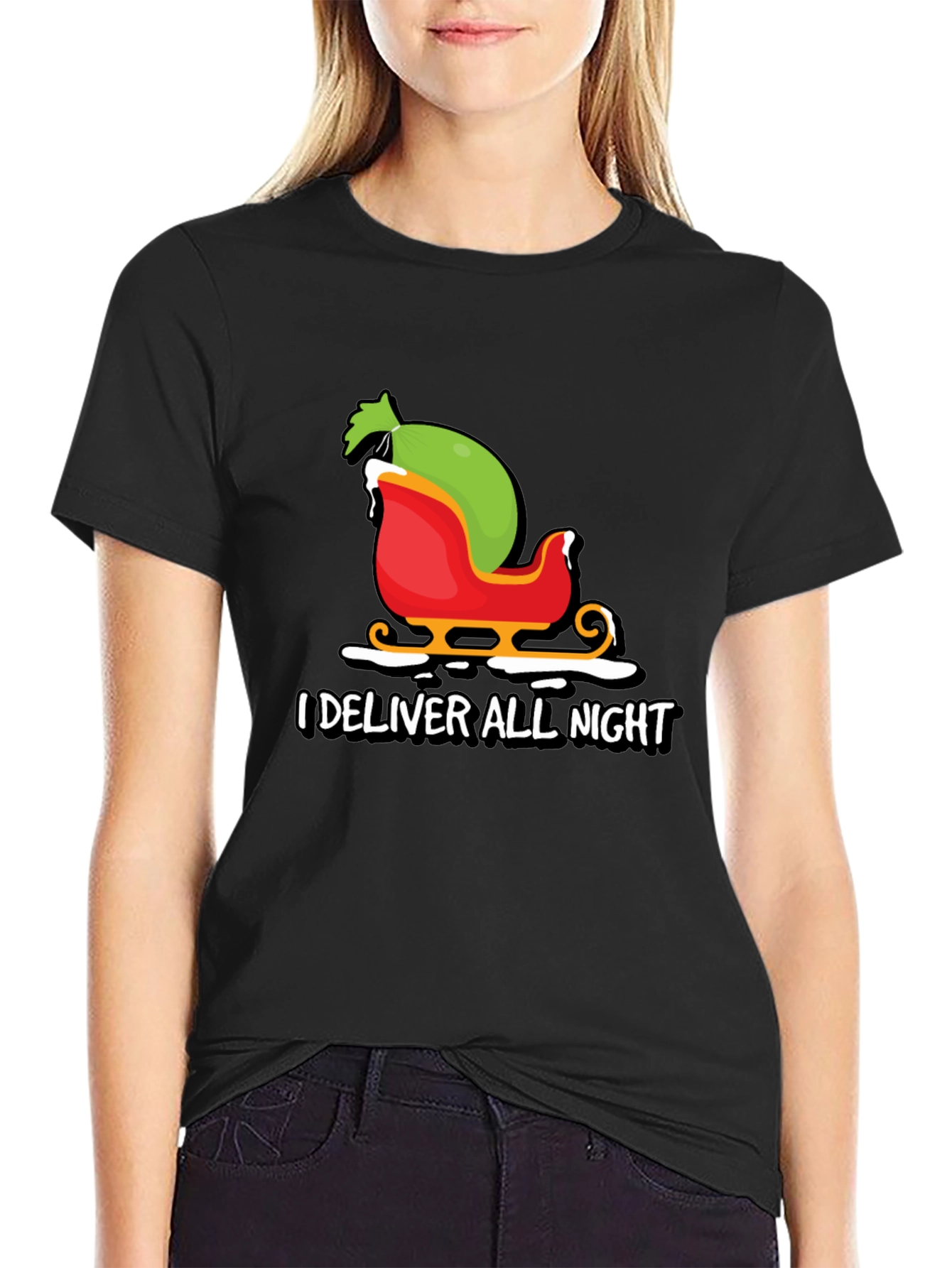 I Deliver All Night Christmas Graphic Tee