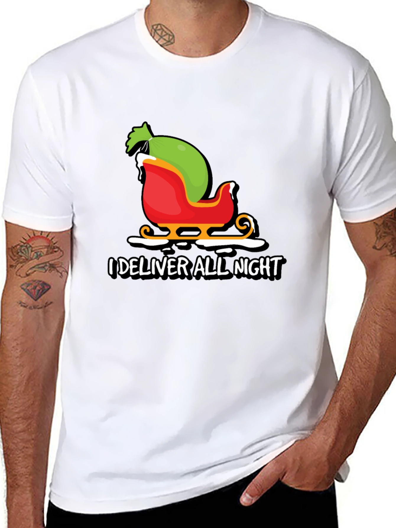 I Deliver All Night Christmas Graphic Tee