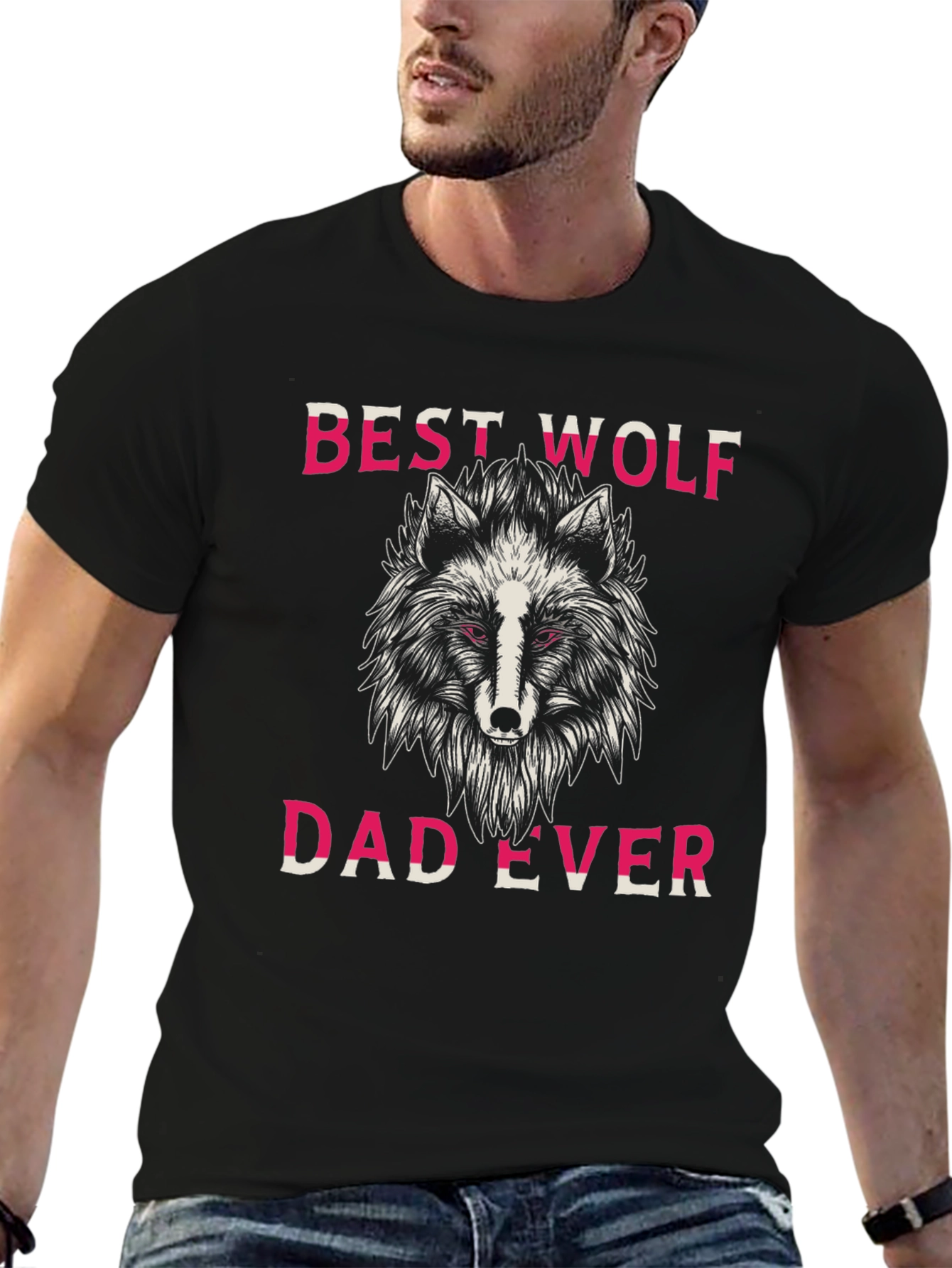 Best Wolf Dad Ever T-Shirt - Fathers Day Gift