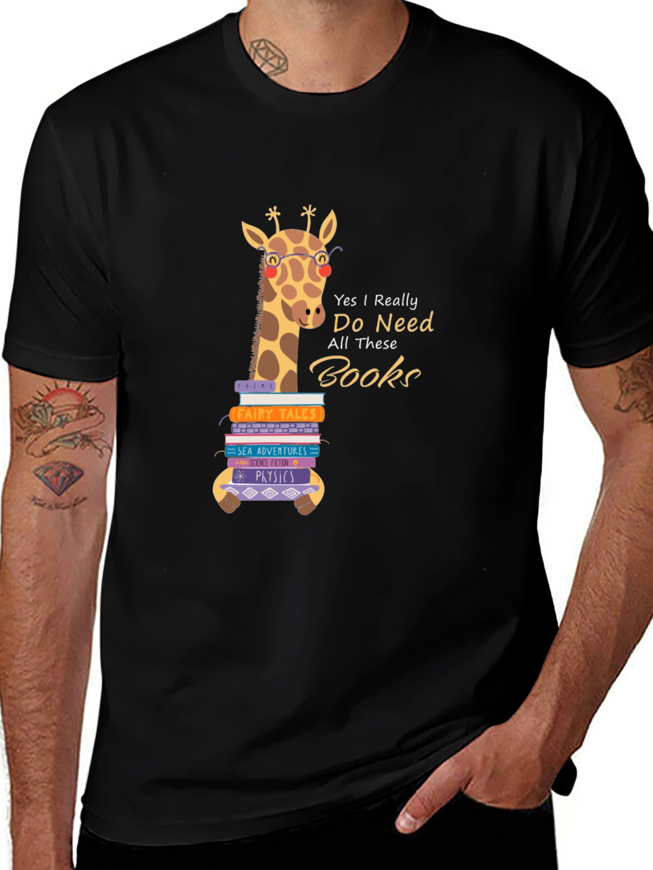Giraffe Book Lover T-Shirt - Reader Gift