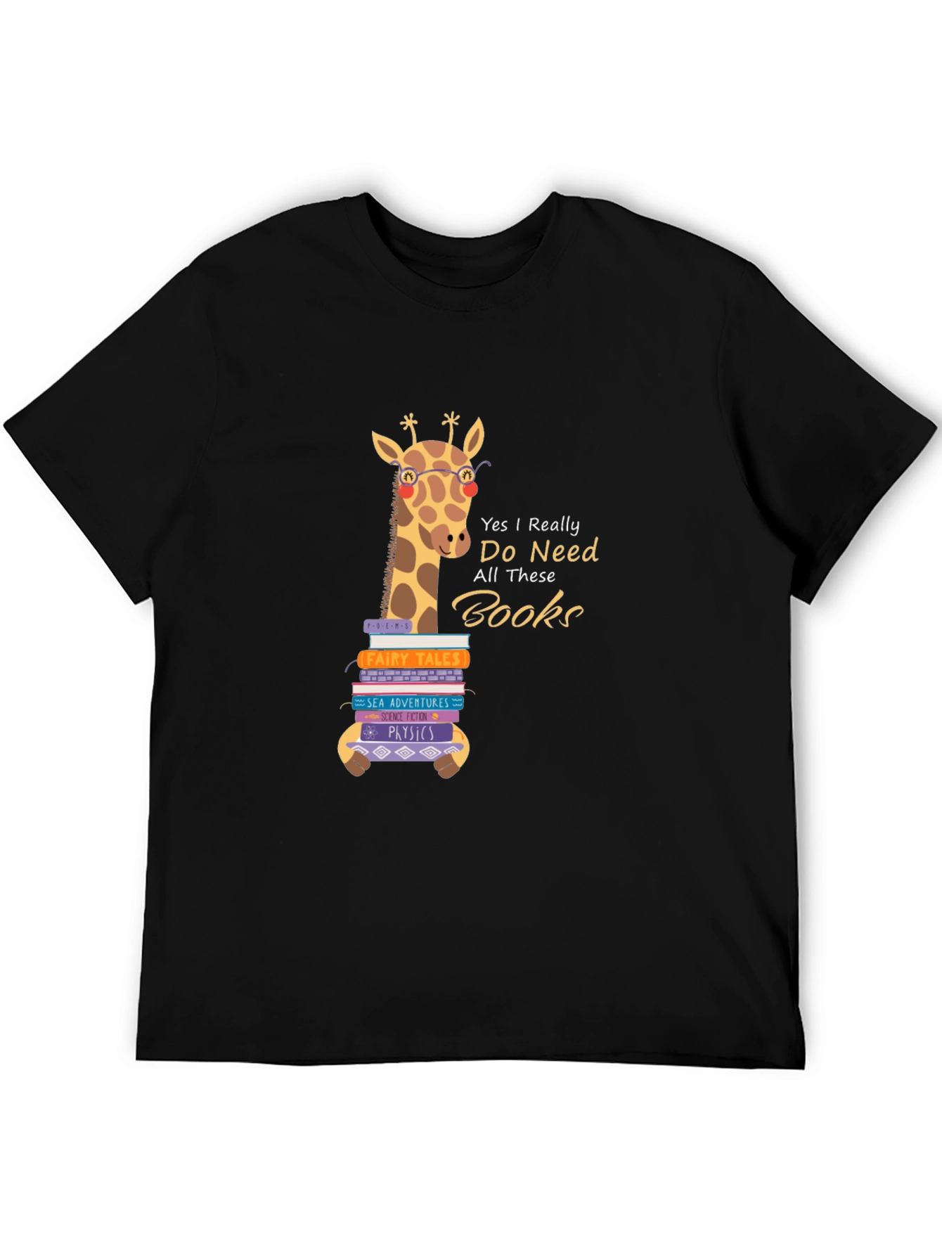 Giraffe Book Lover T-Shirt - Reader Gift