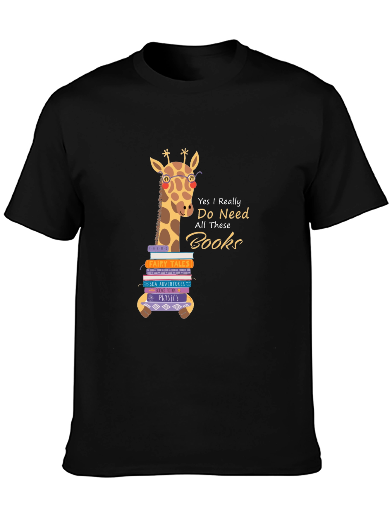 Giraffe Book Lover T-Shirt - Reader Gift