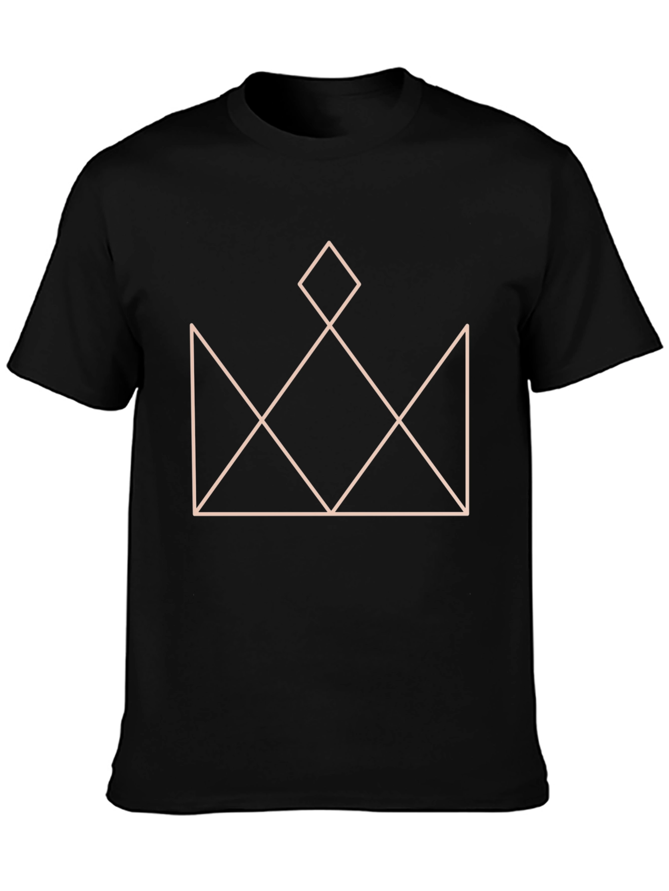 Geometric Crown Graphic T-Shirt - Stylish Black Tee